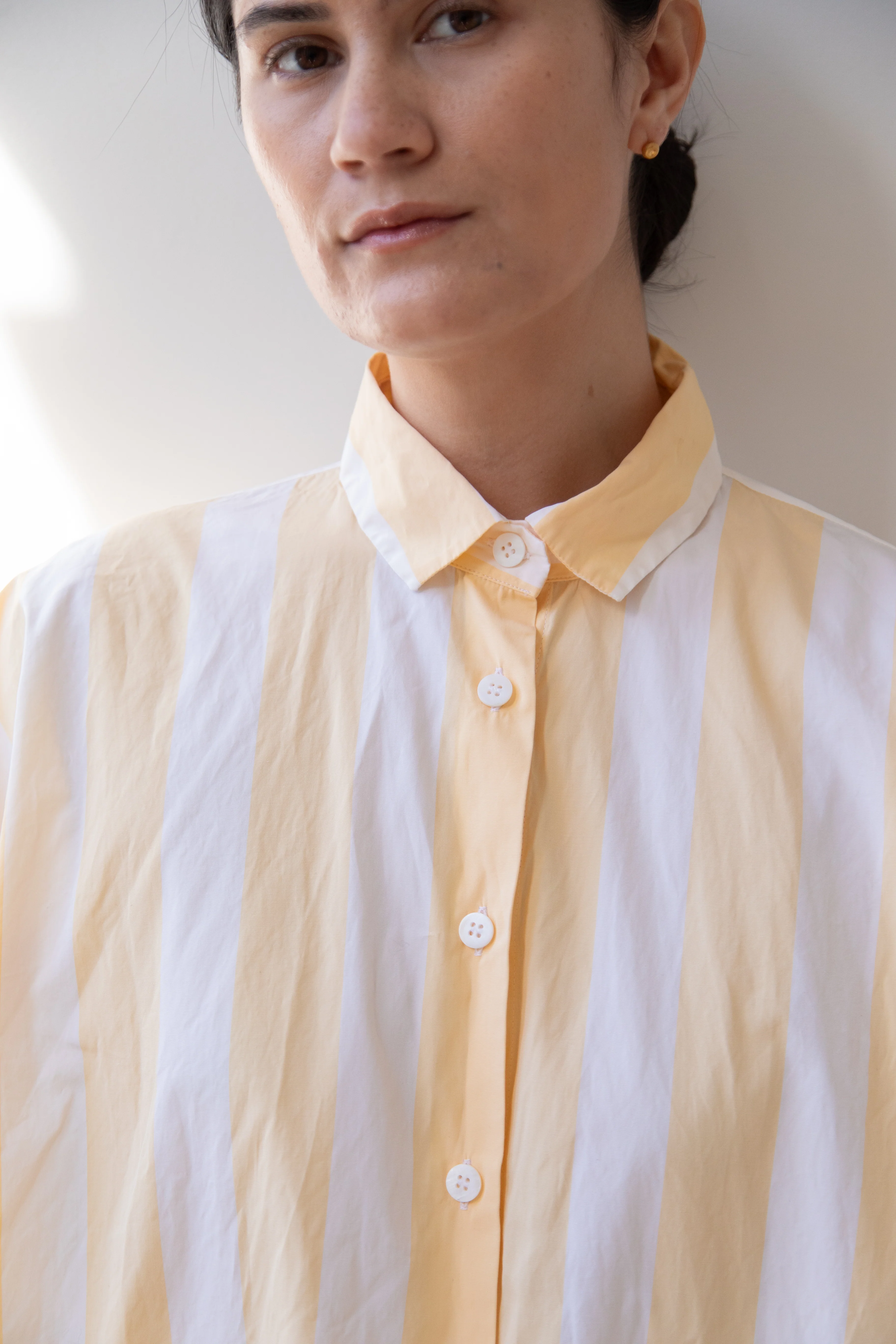Bergfabel | Short Overshirt in Big Yellow Stripes - Image 3