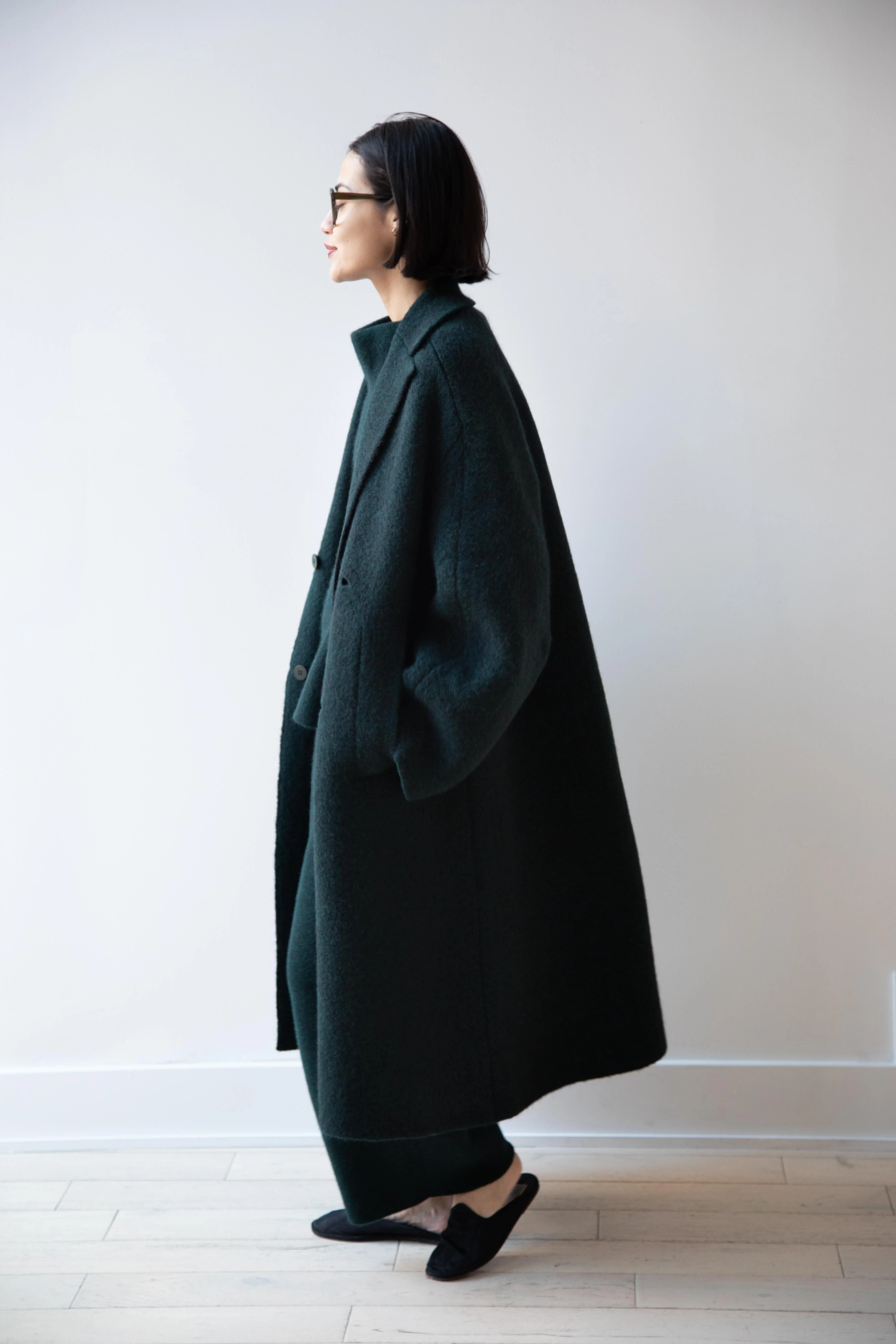 Boboutic | Bob's Double Breasted Coat in Dark Green