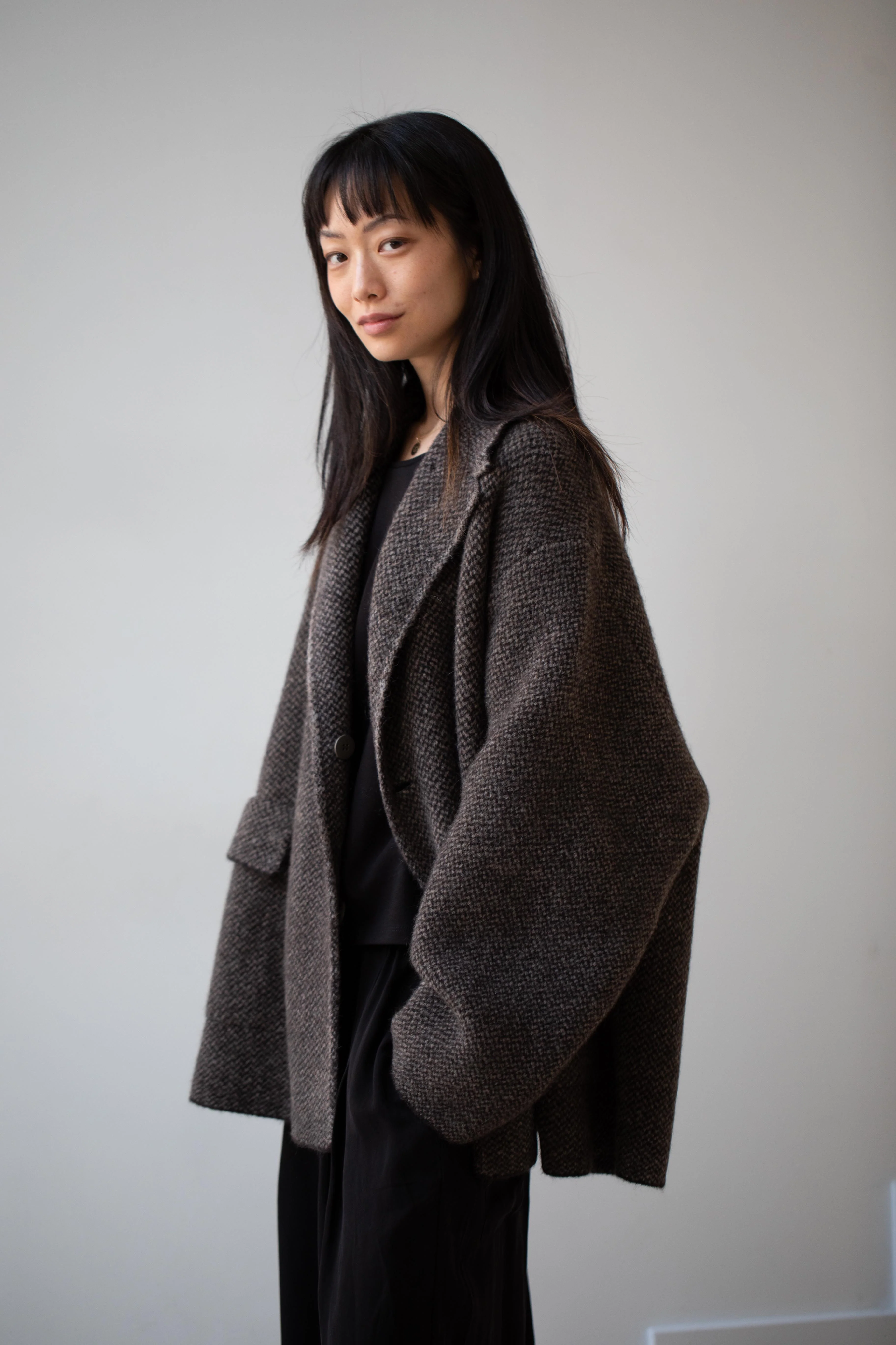 Boboutic | Bob's Texture Double Breasted Jacket in Brown & Taupe - Image 23