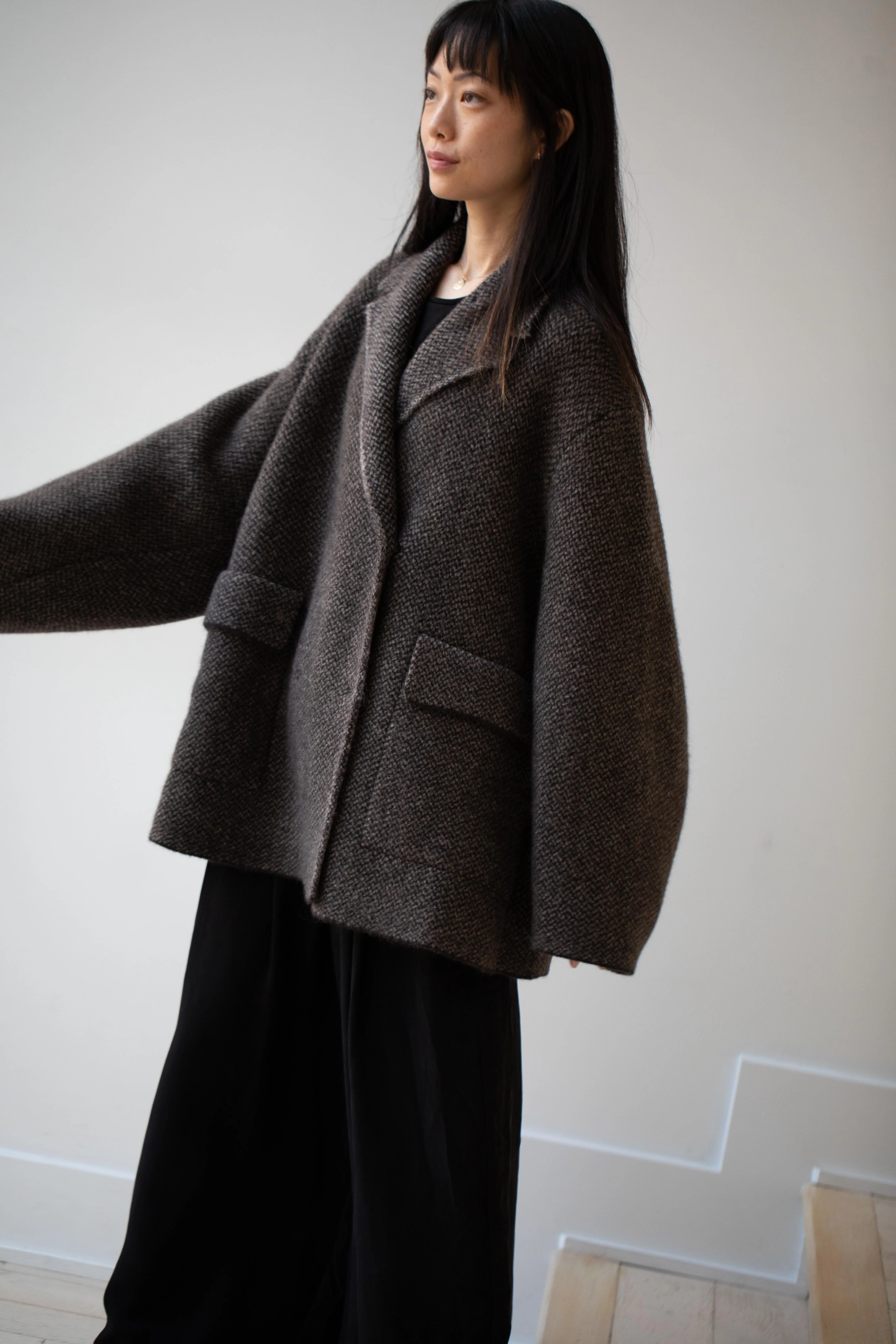 Boboutic | Bob's Texture Double Breasted Jacket in Brown & Taupe - Image 48