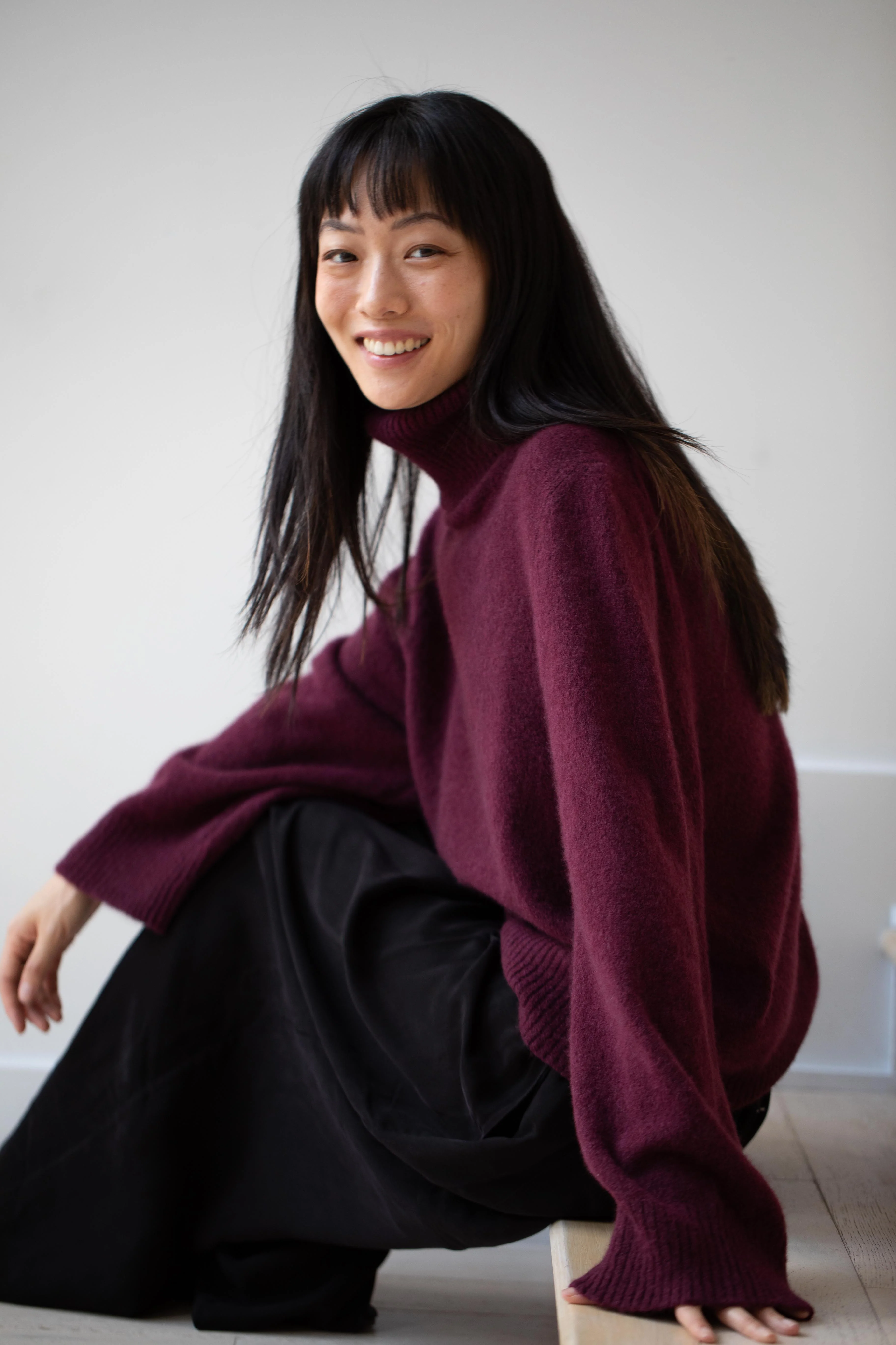 Boboutic | Cashmere Silk Turtleneck in Cherry - Image 3