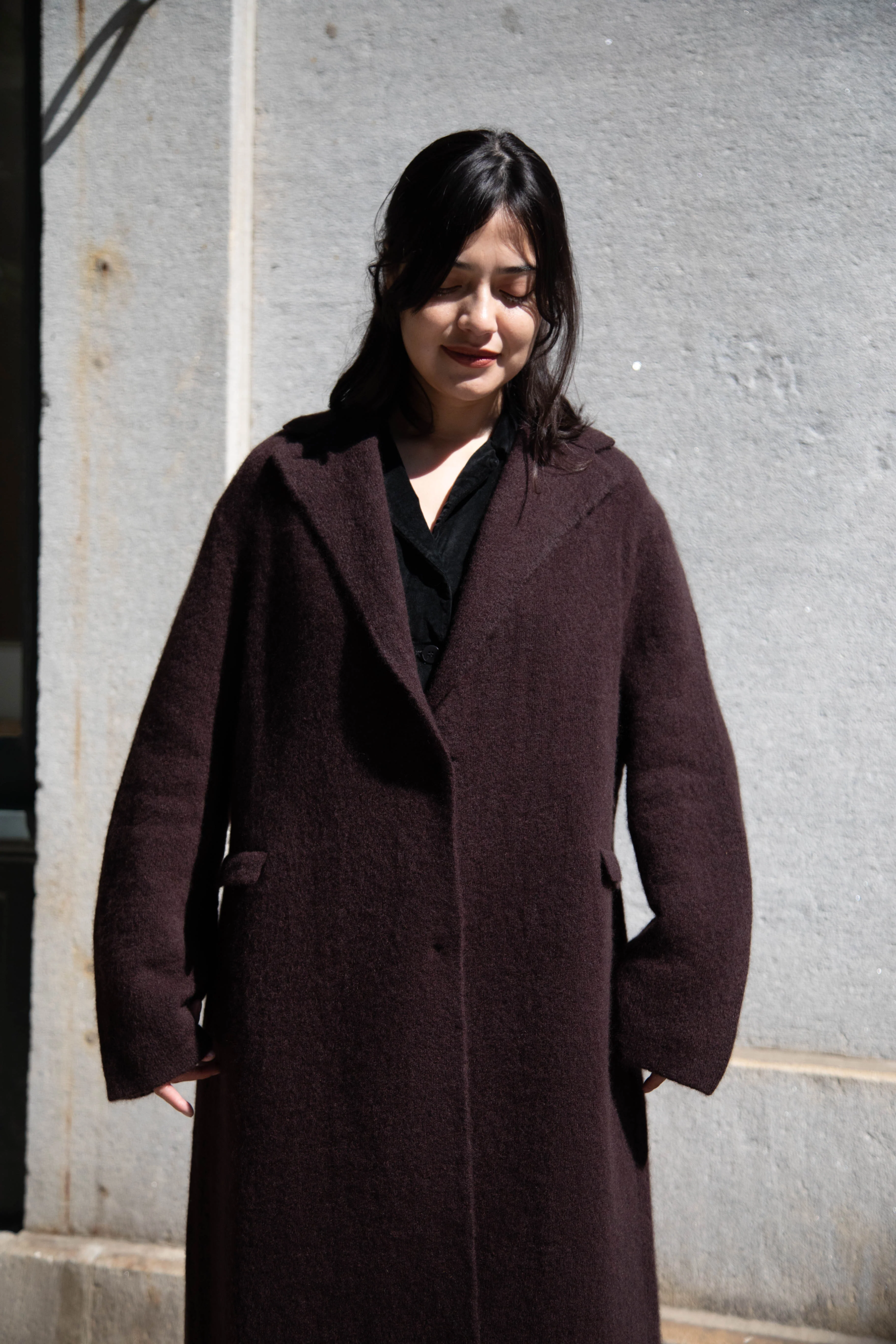 Boboutic | Cruel Touch Cashmere Silk Coat in Brown - Image 45