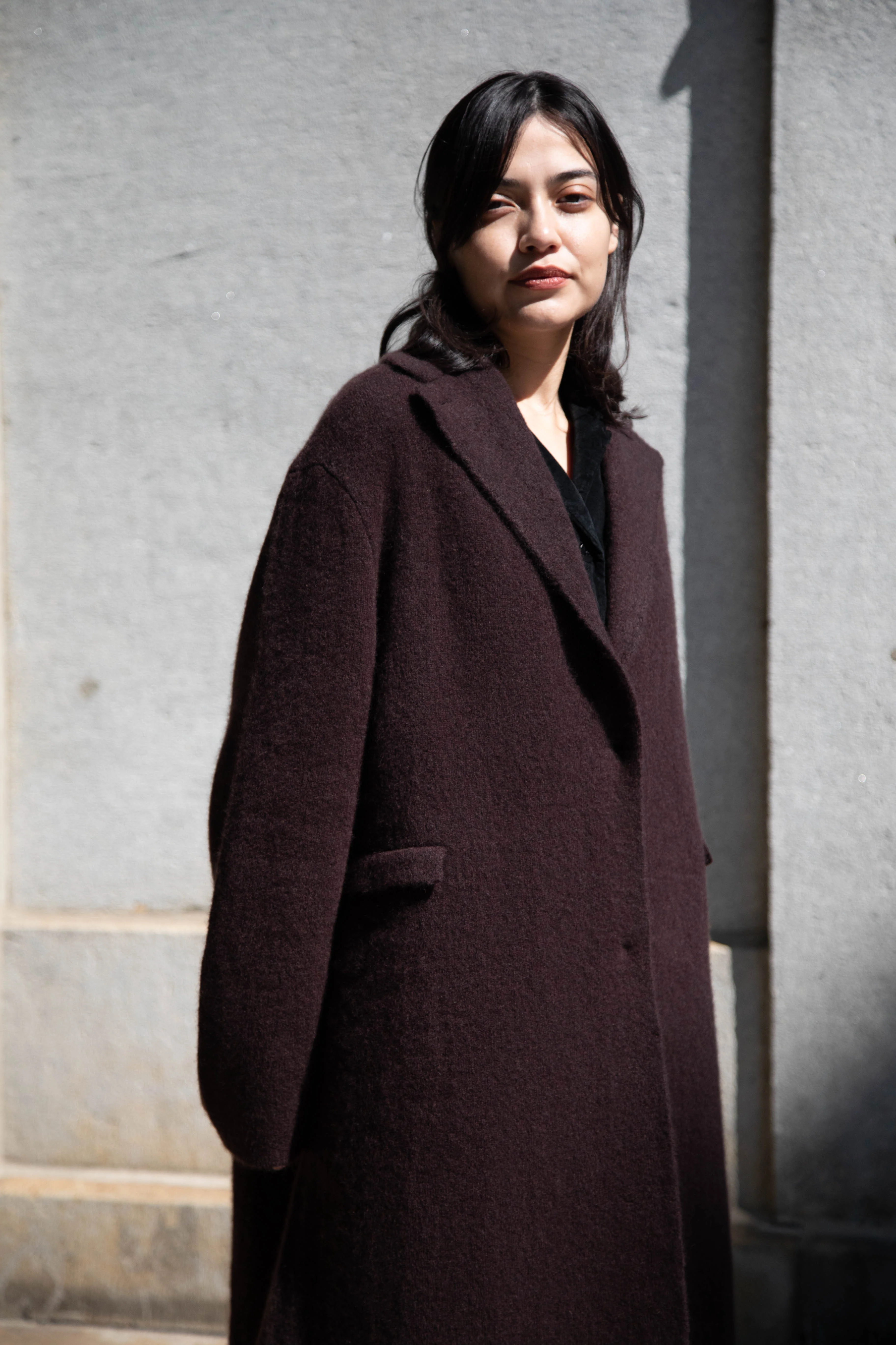 Boboutic | Cruel Touch Cashmere Silk Coat in Brown - Image 55