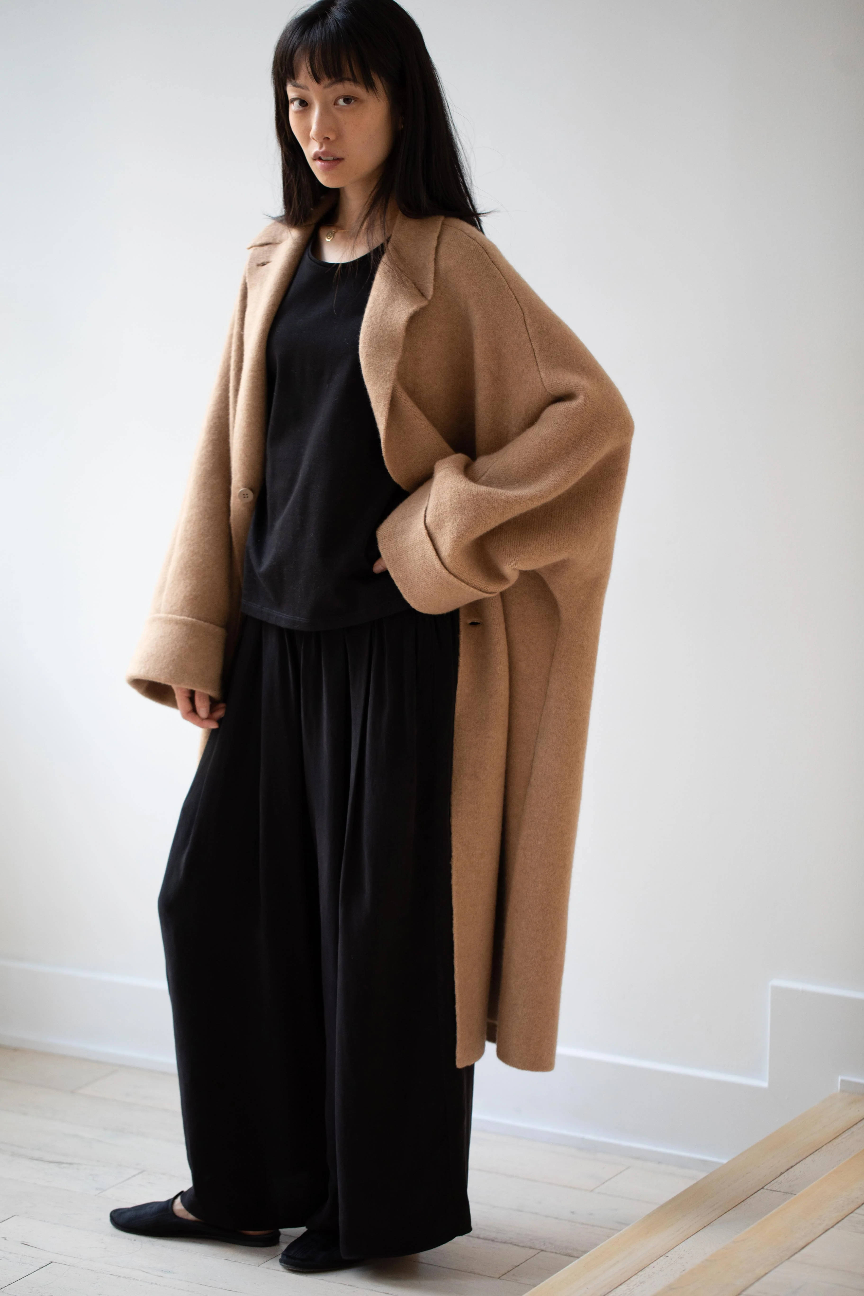 Boboutic | Double Breasted Coat Light & Dark Caresse in Camel - Image 19