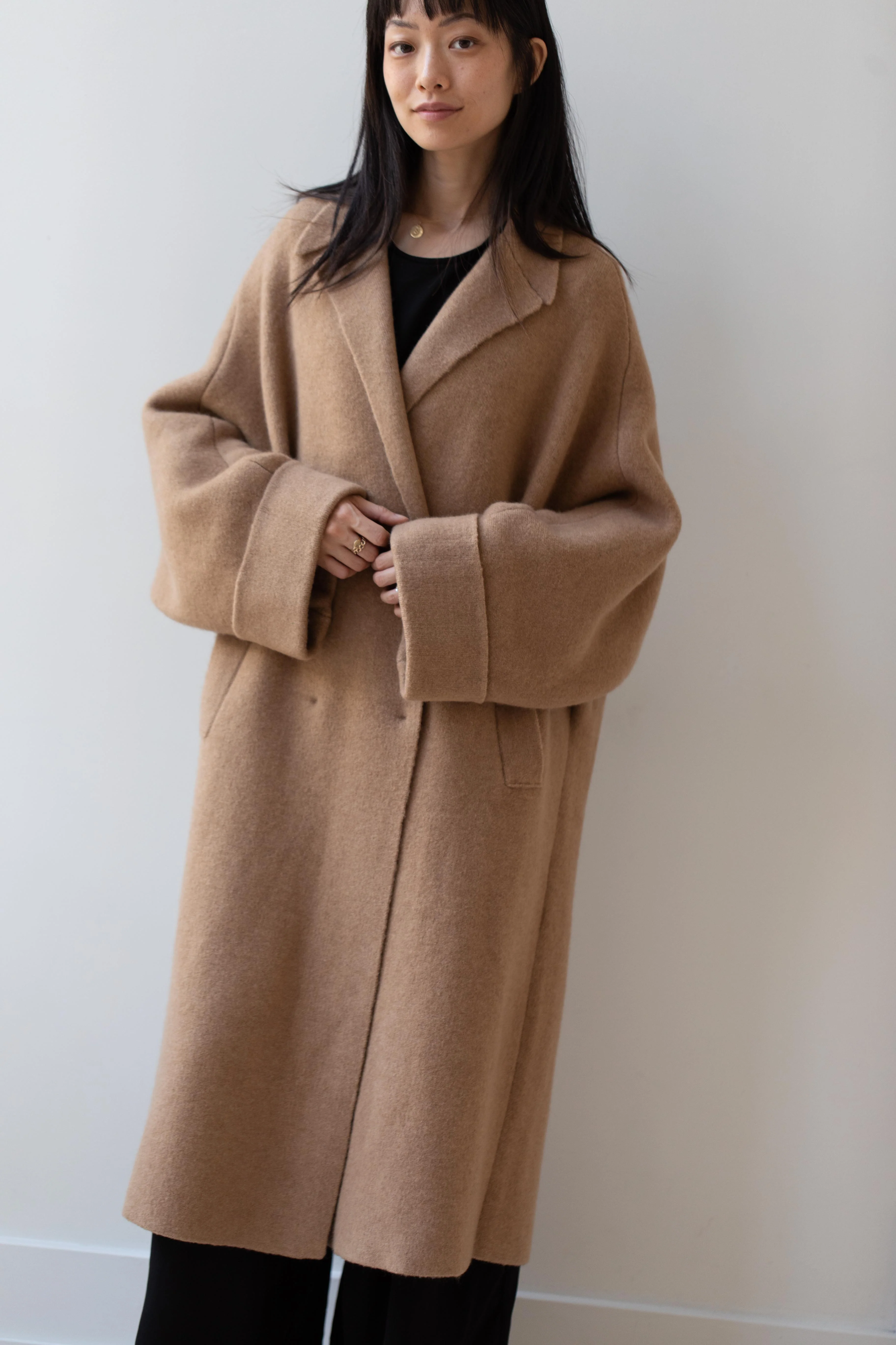 Boboutic | Double Breasted Coat Light & Dark Caresse in Camel - Image 27