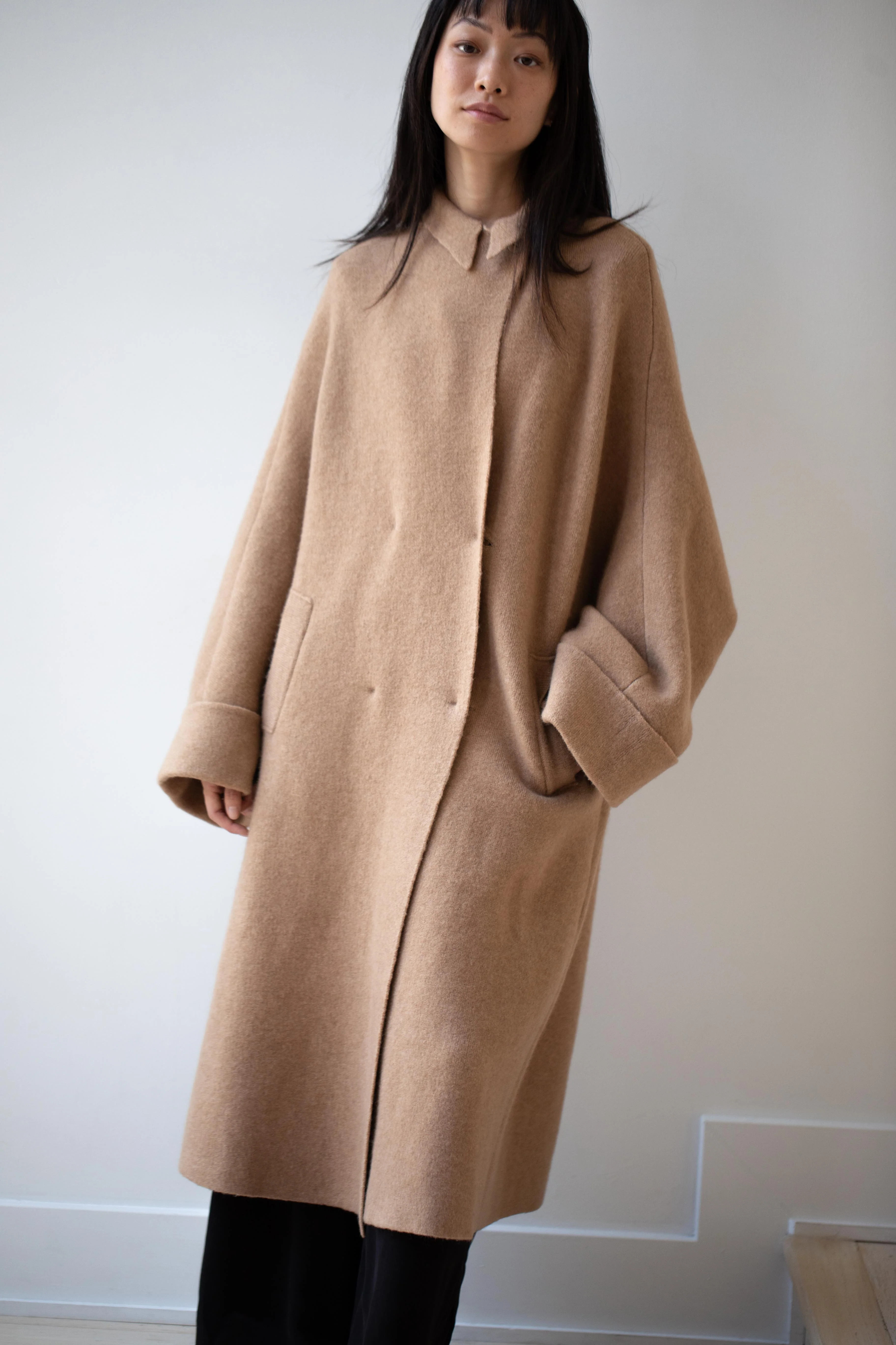 Boboutic | Double Breasted Coat Light & Dark Caresse in Camel - Image 3