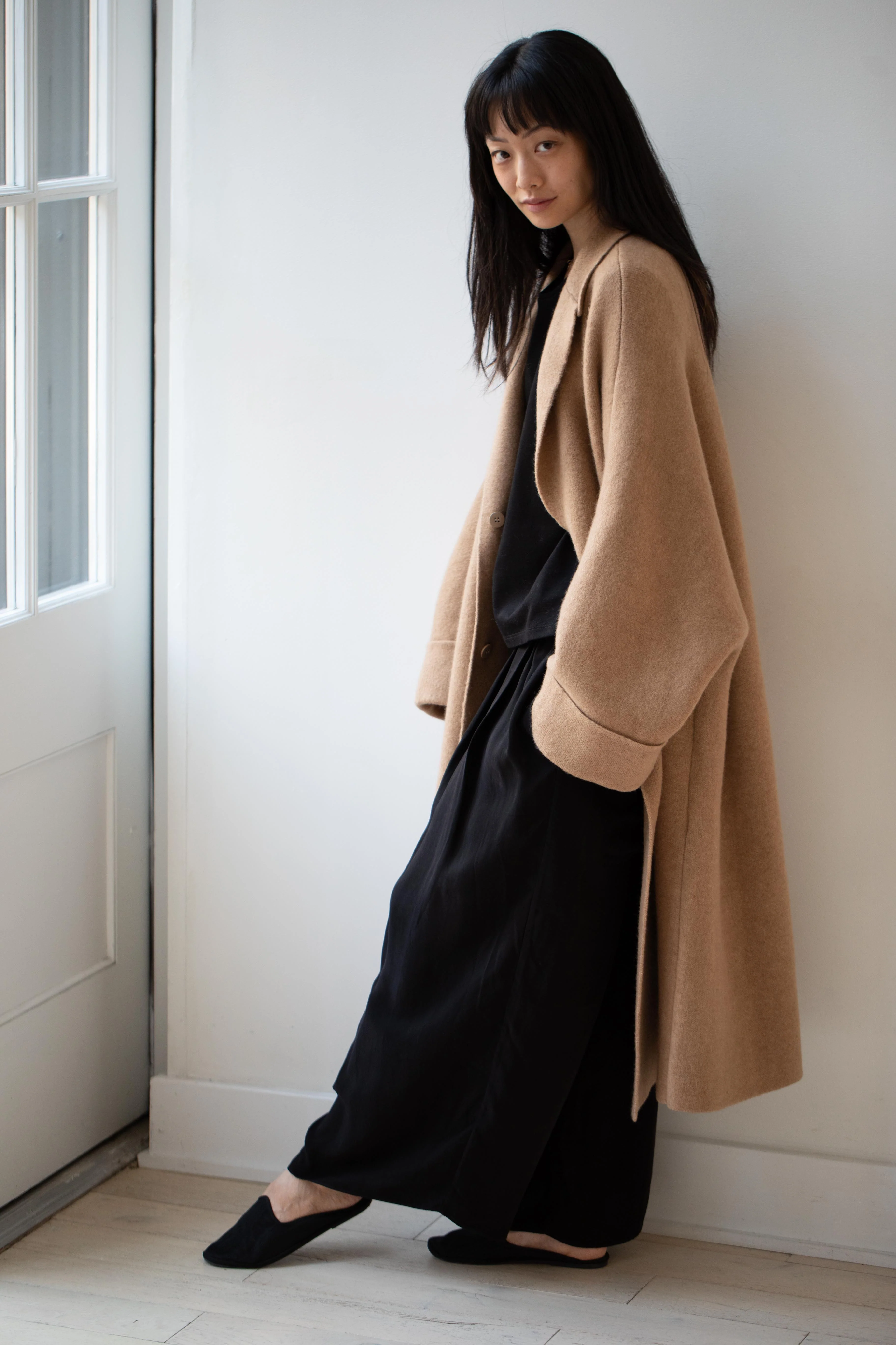 Boboutic | Double Breasted Coat Light & Dark Caresse in Camel - Image 39