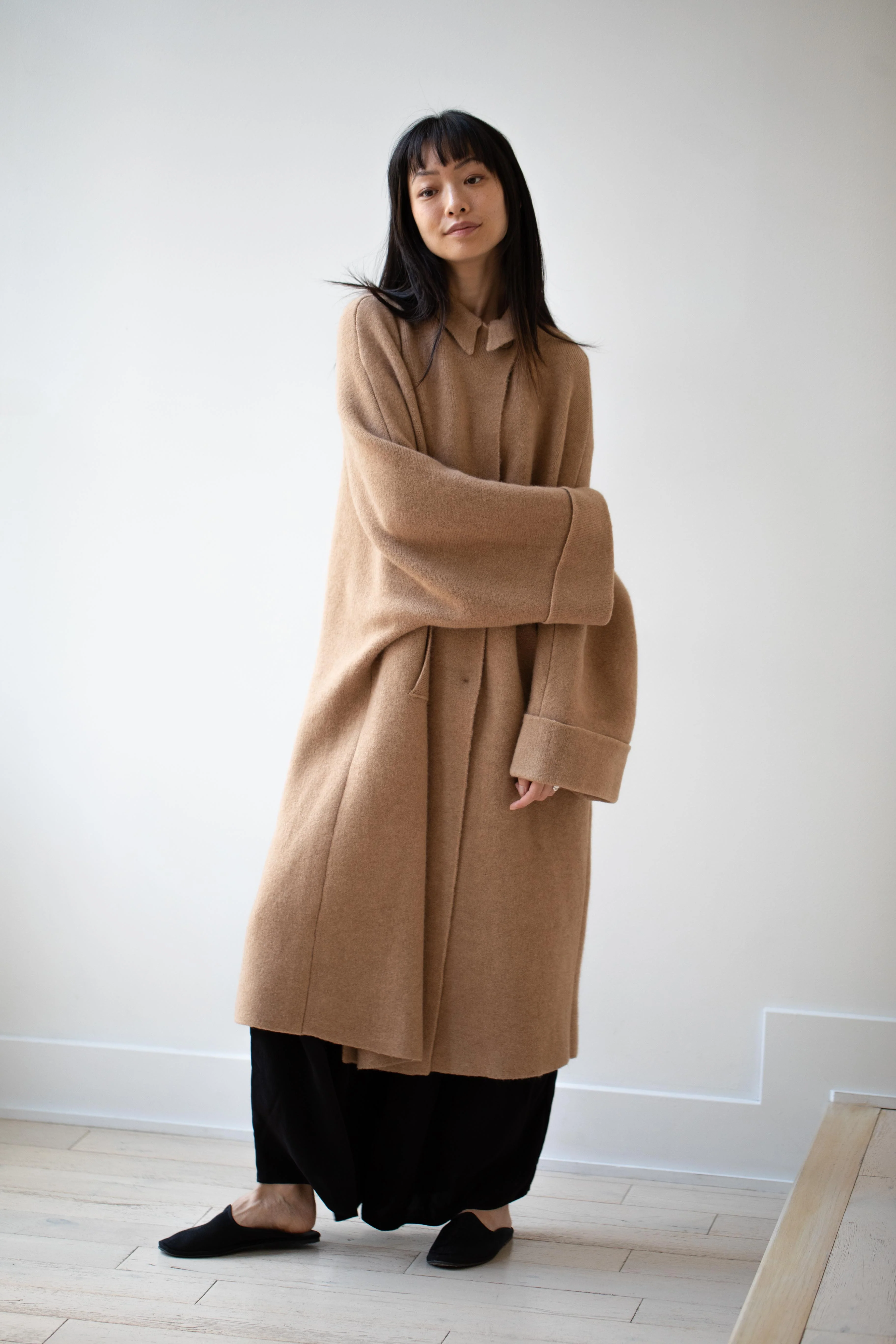 Boboutic | Double Breasted Coat Light & Dark Caresse in Camel - Image 4