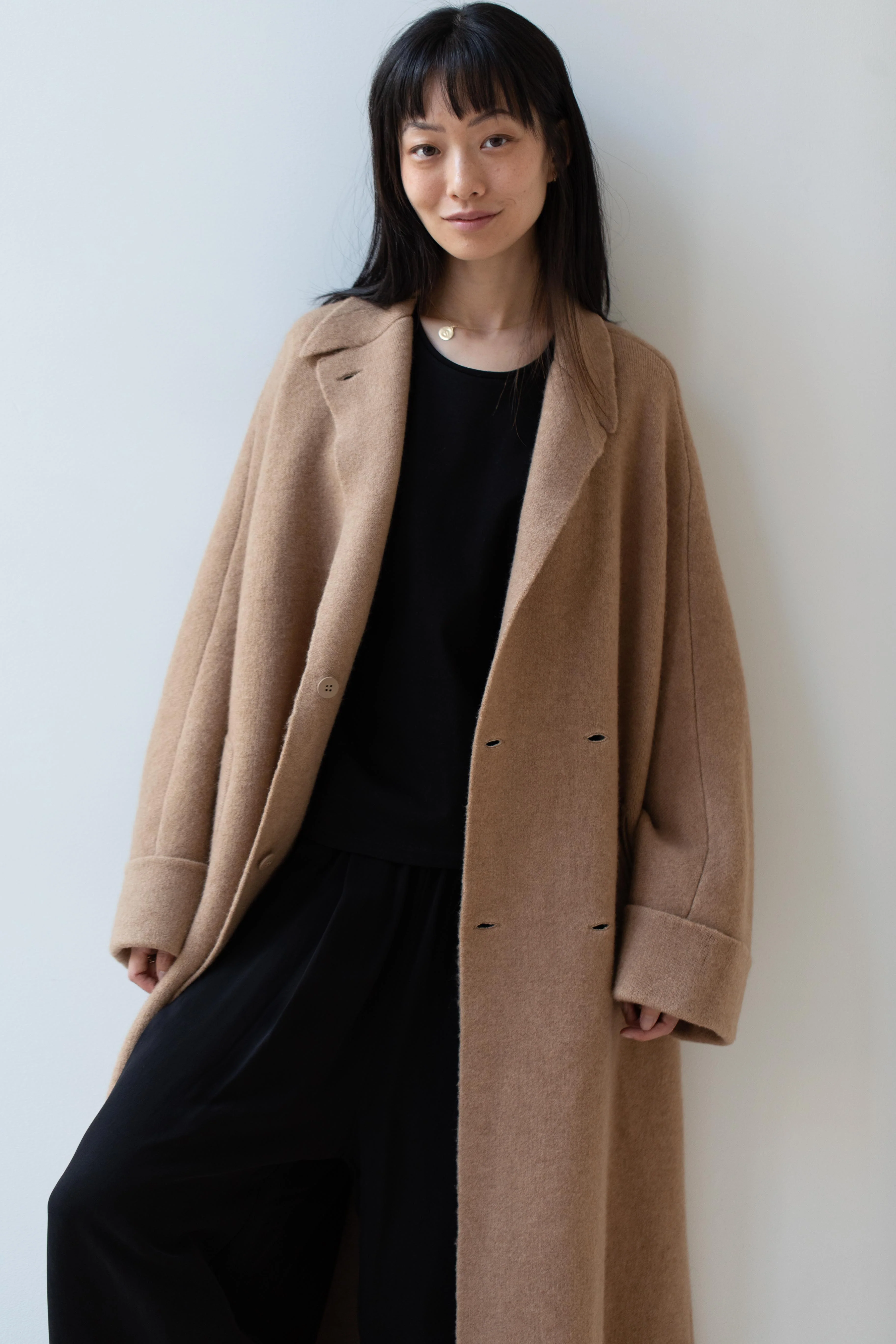 Boboutic | Double Breasted Coat Light & Dark Caresse in Camel - Image 9