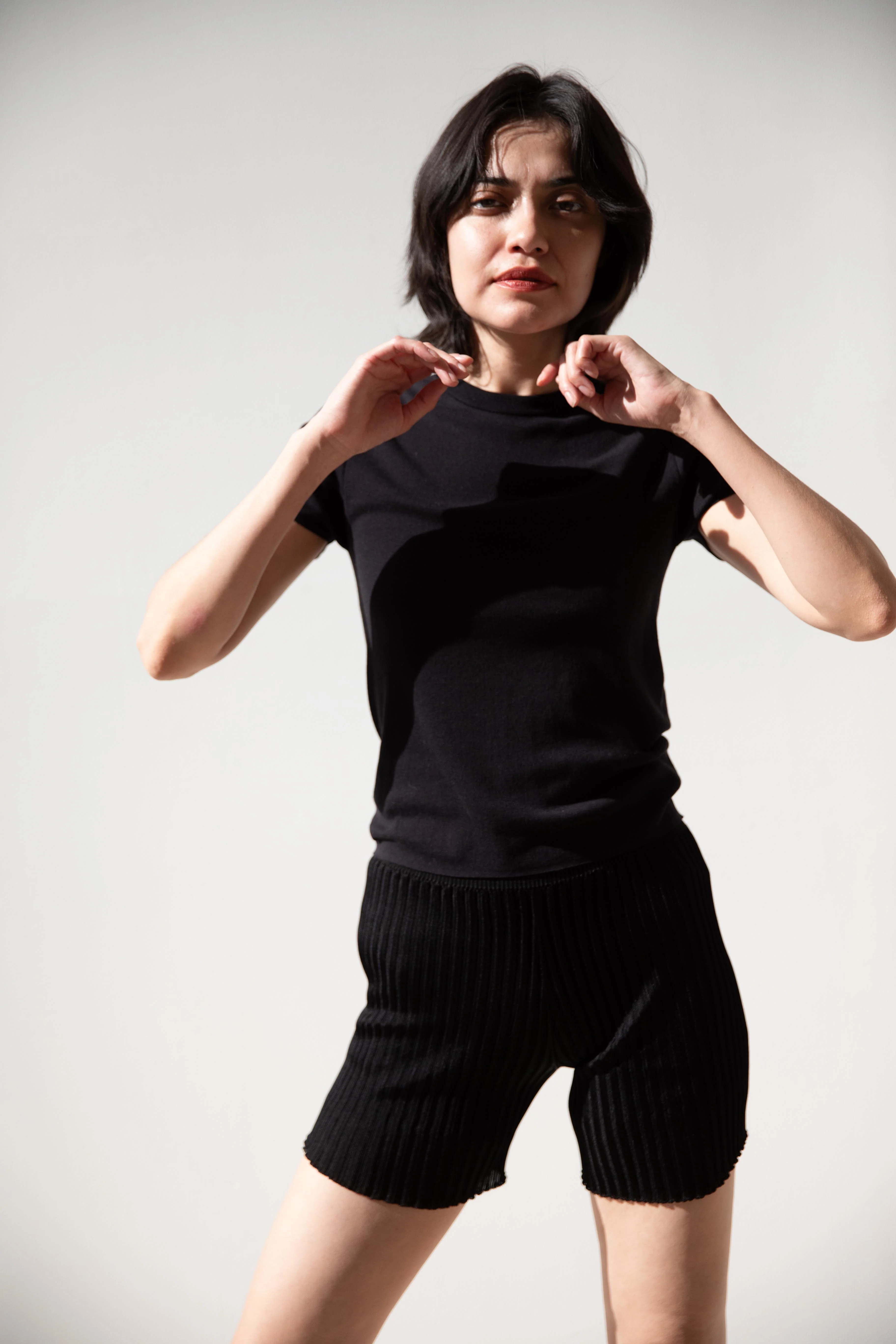 Cancellato Uniform | Viscose Biker Shorts in Black - Image 24