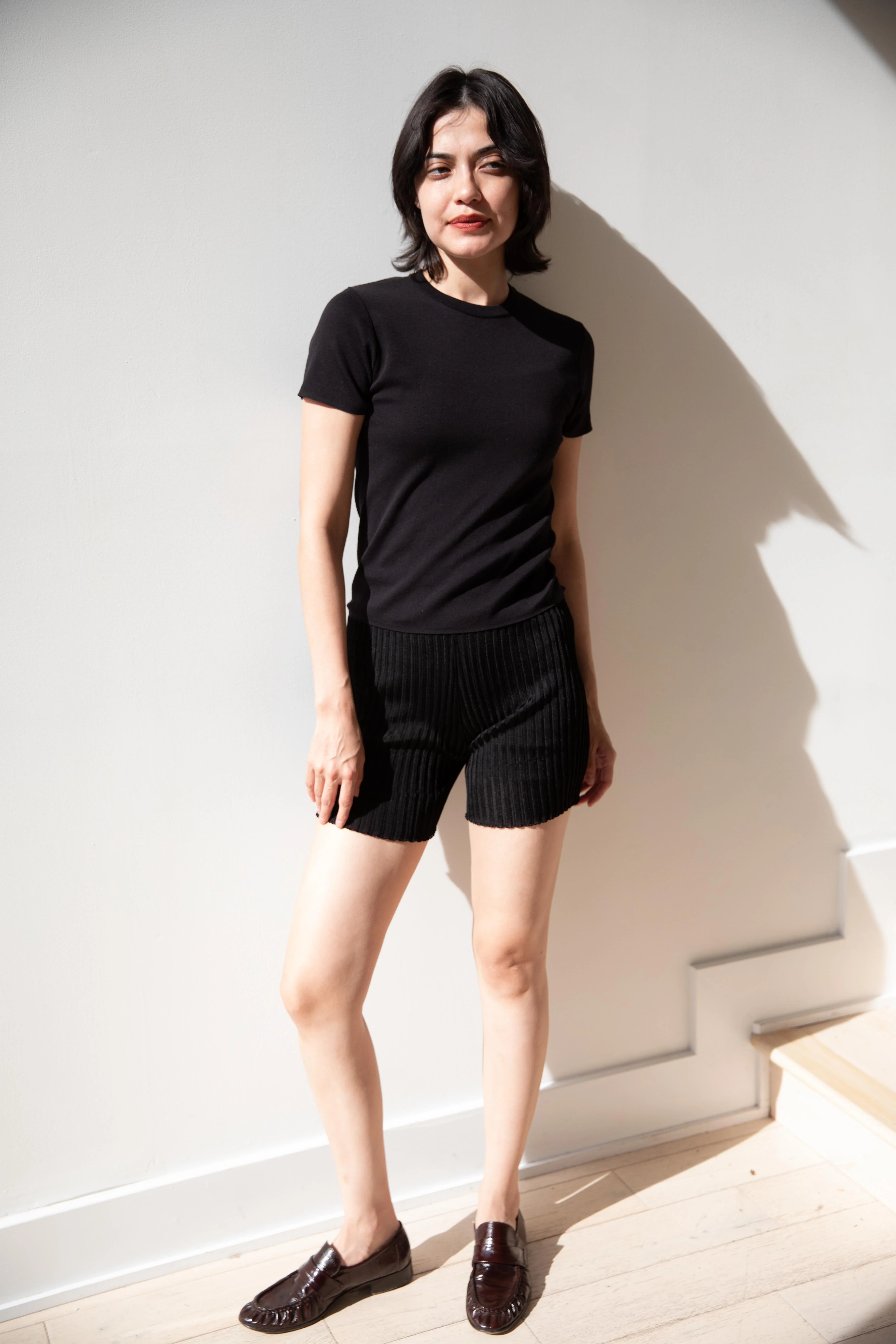 Cancellato Uniform | Viscose Biker Shorts in Black - Image 4