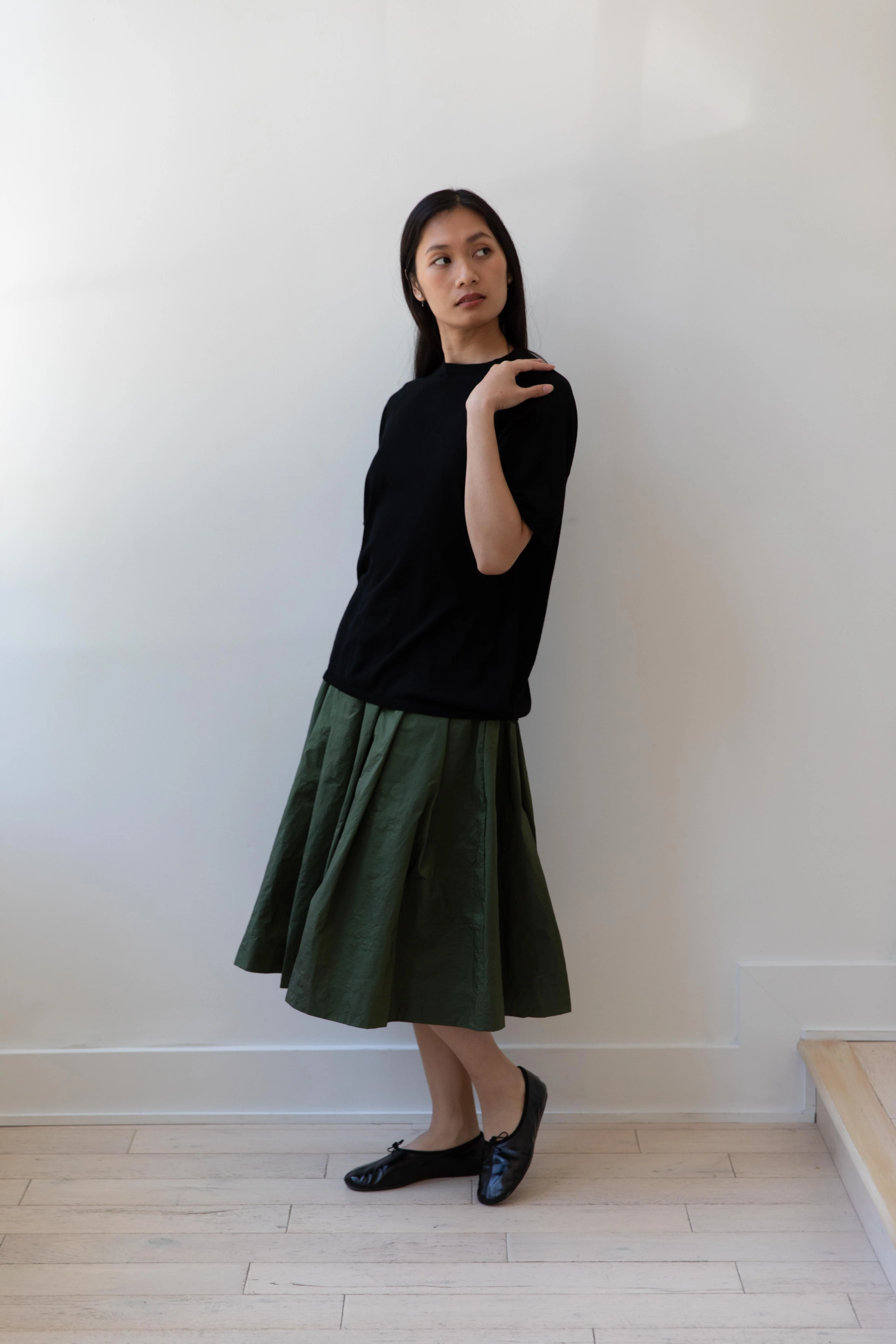 Cancellato Uniform | Classic Light Weight Wool T-Shirt in Black - Image 10