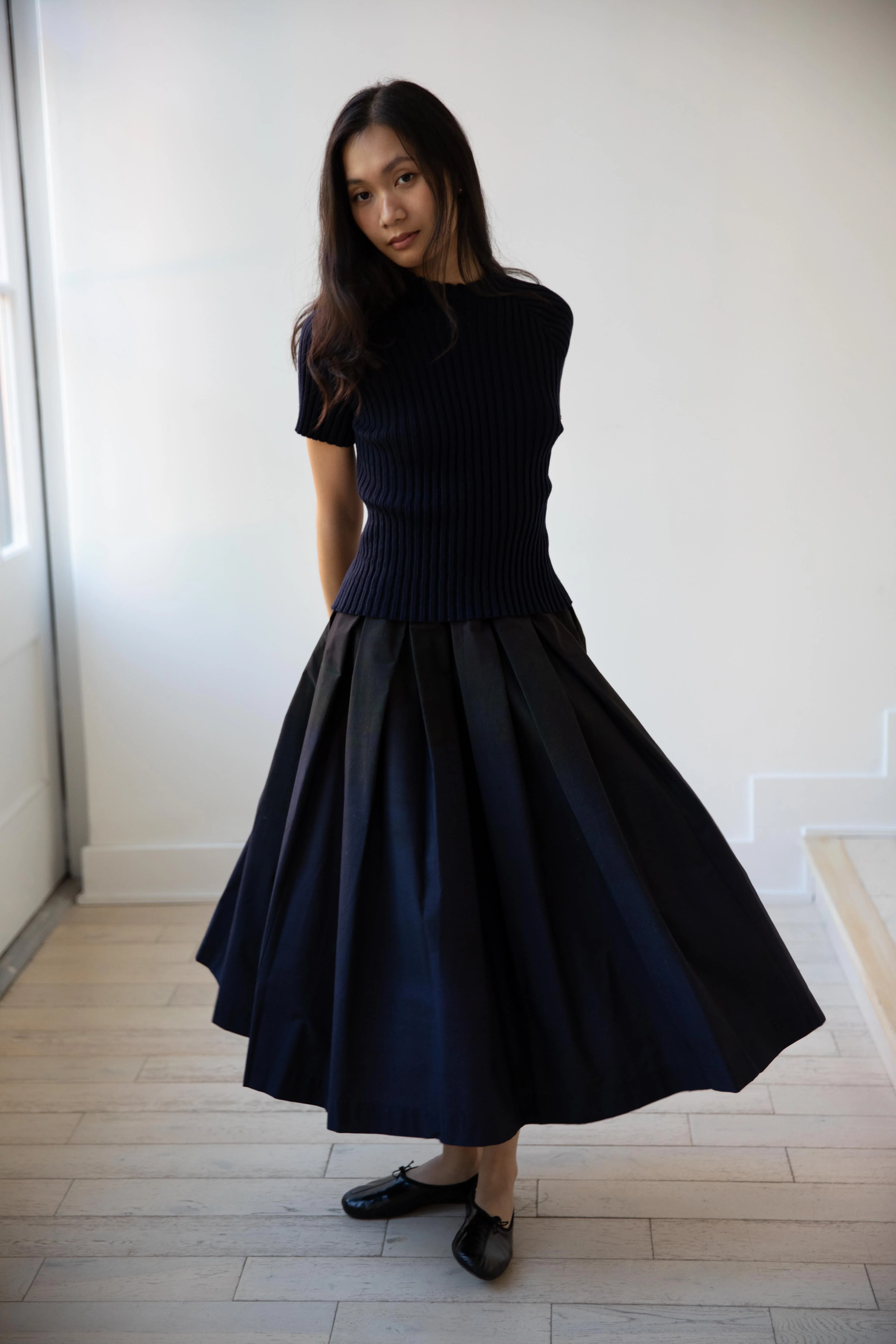 Cancellato Uniform | Ribbed T-Shirt in Navy - Image 12