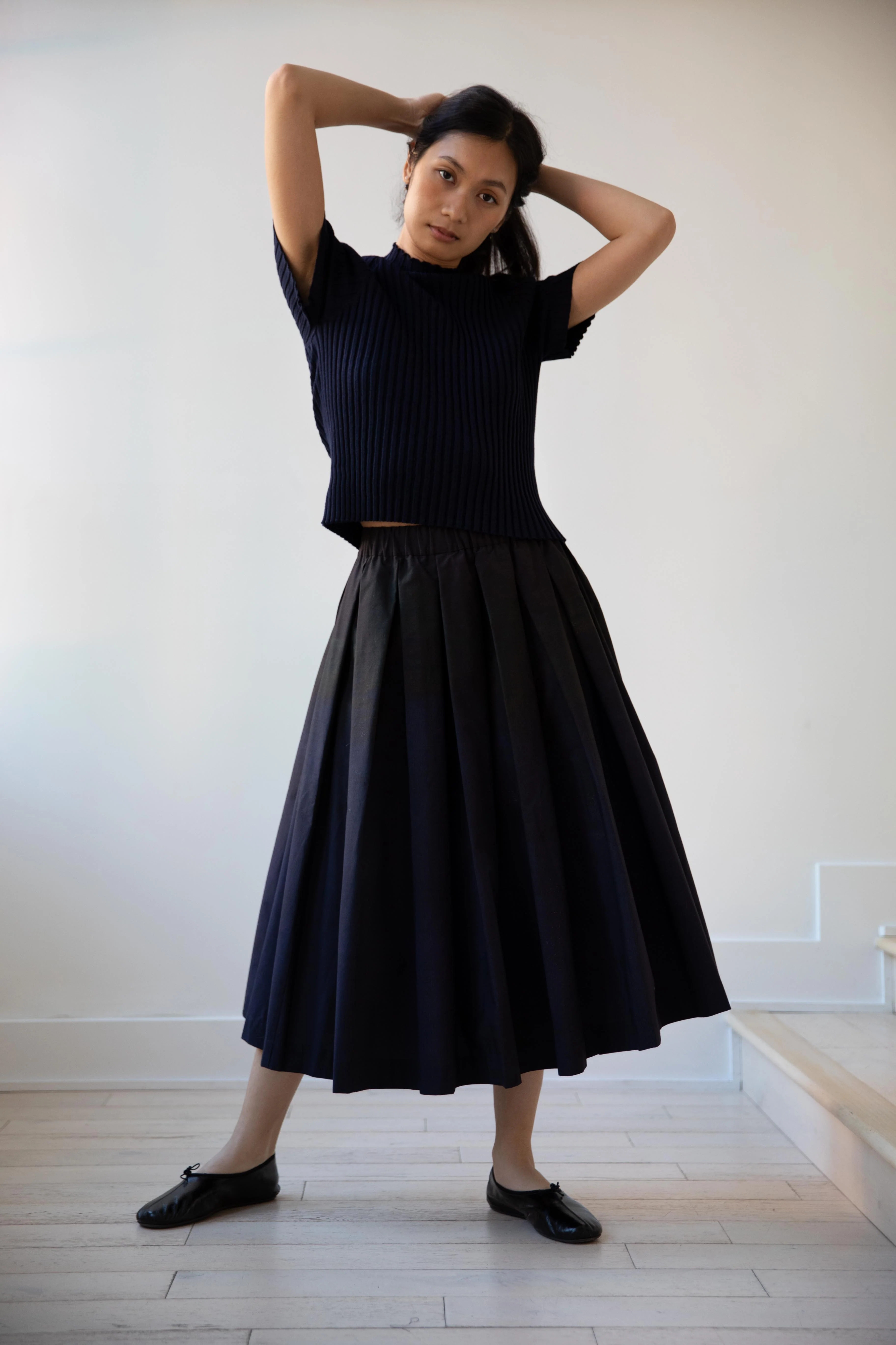 Cancellato Uniform | Ribbed T-Shirt in Navy - Image 22
