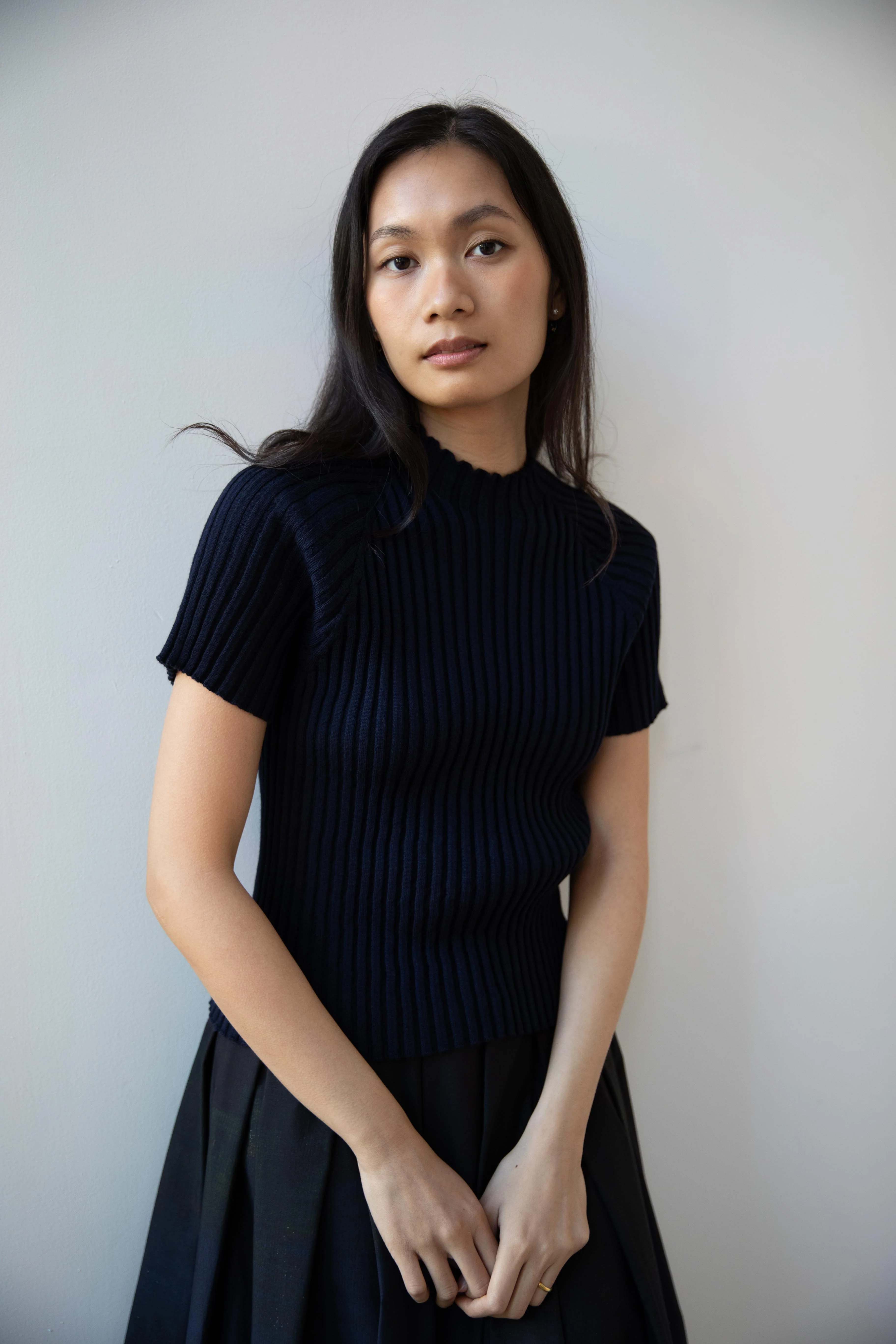 Cancellato Uniform | Ribbed T-Shirt in Navy - Image 35