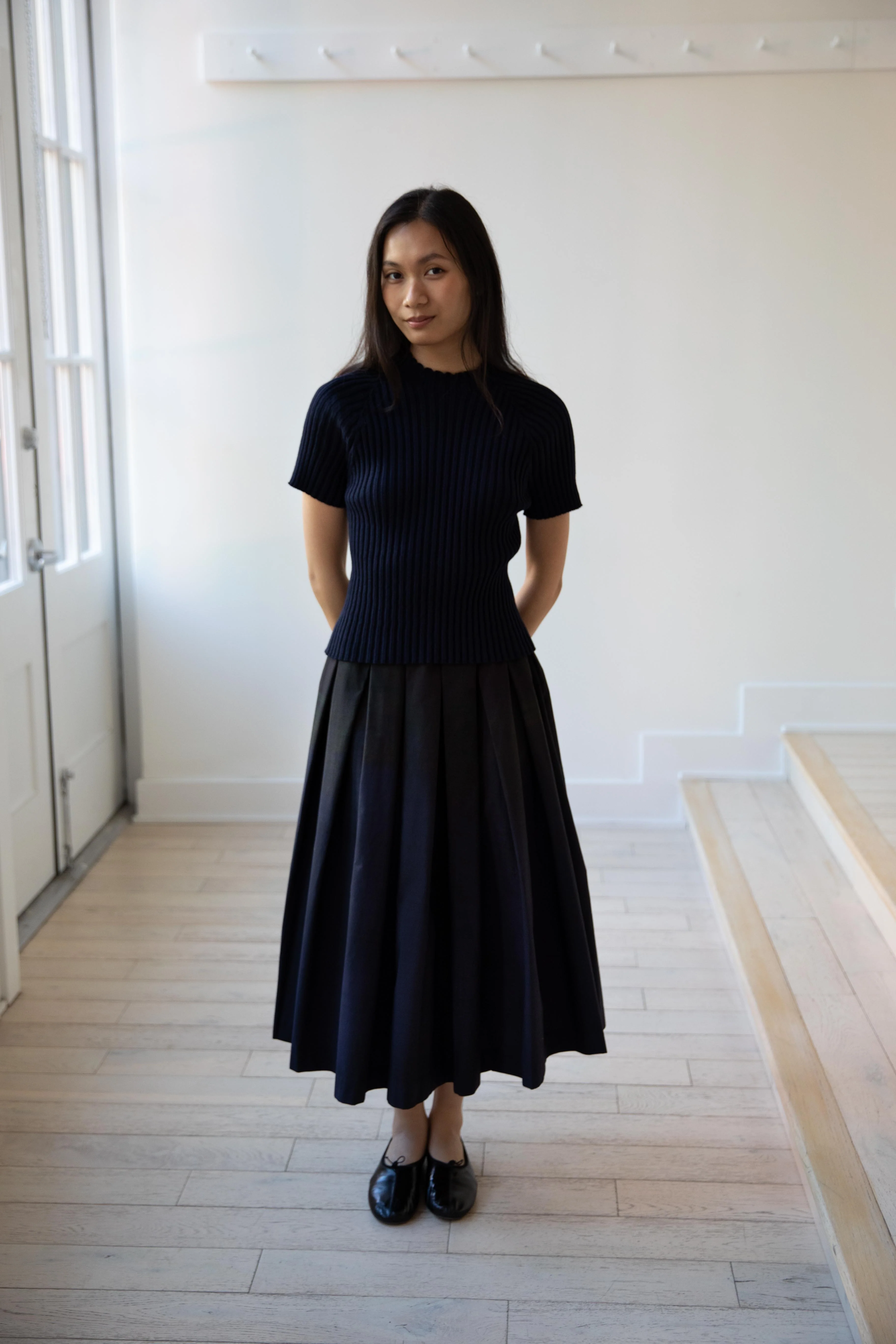 Cancellato Uniform | Ribbed T-Shirt in Navy - Image 4