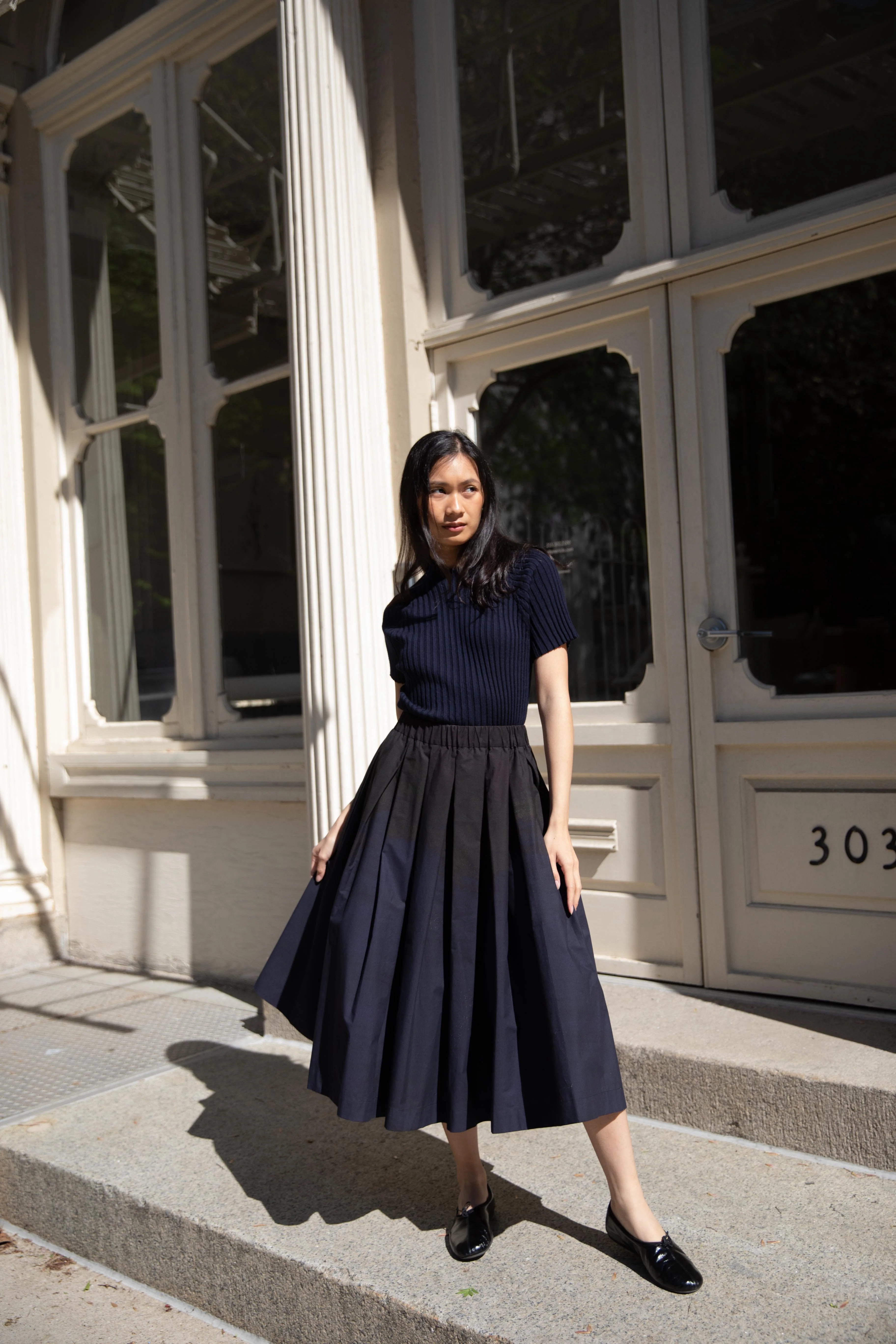 Cancellato Uniform | Ribbed T-Shirt in Navy - Image 53