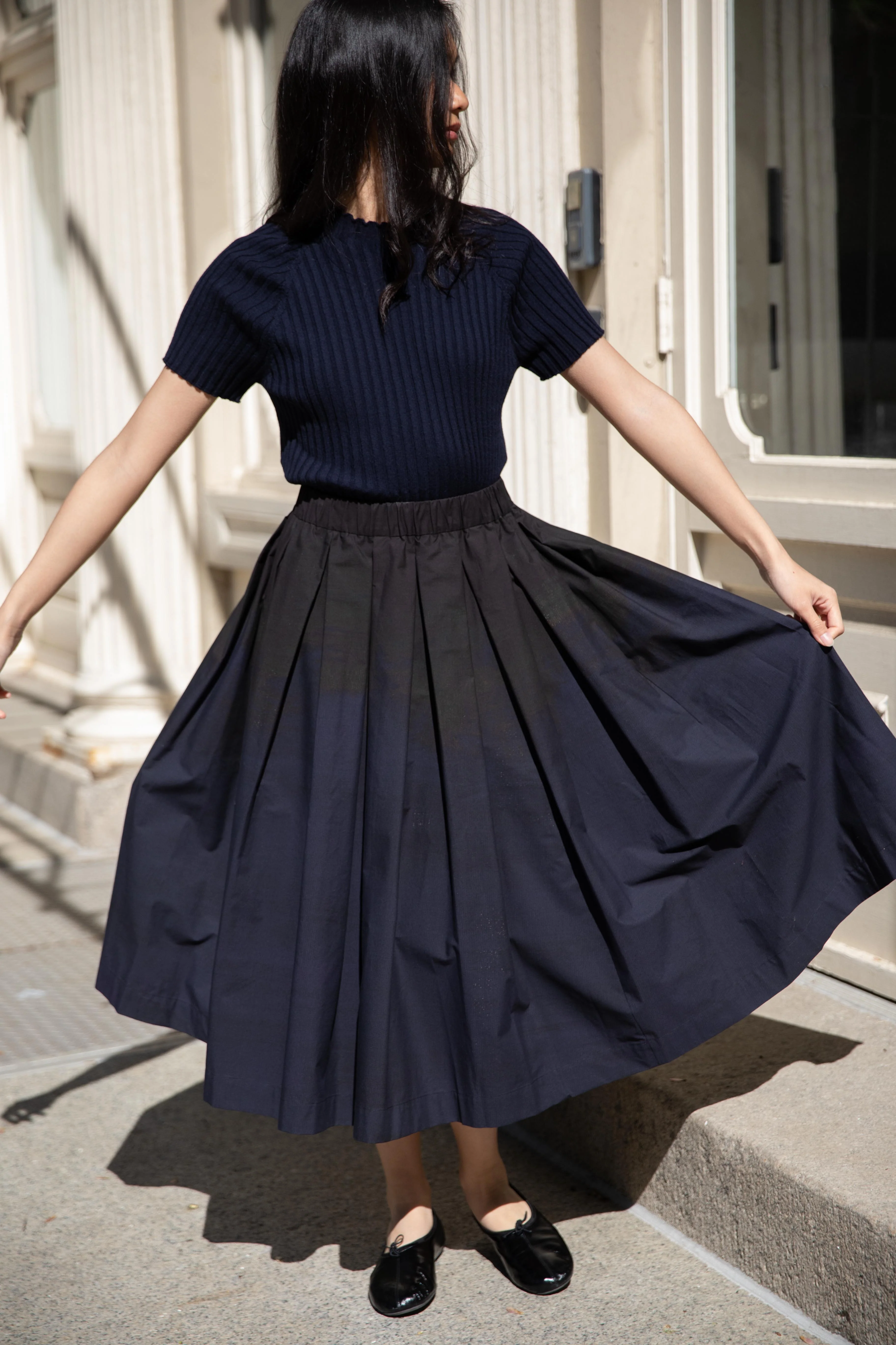 Cancellato Uniform | Ribbed T-Shirt in Navy - Image 9