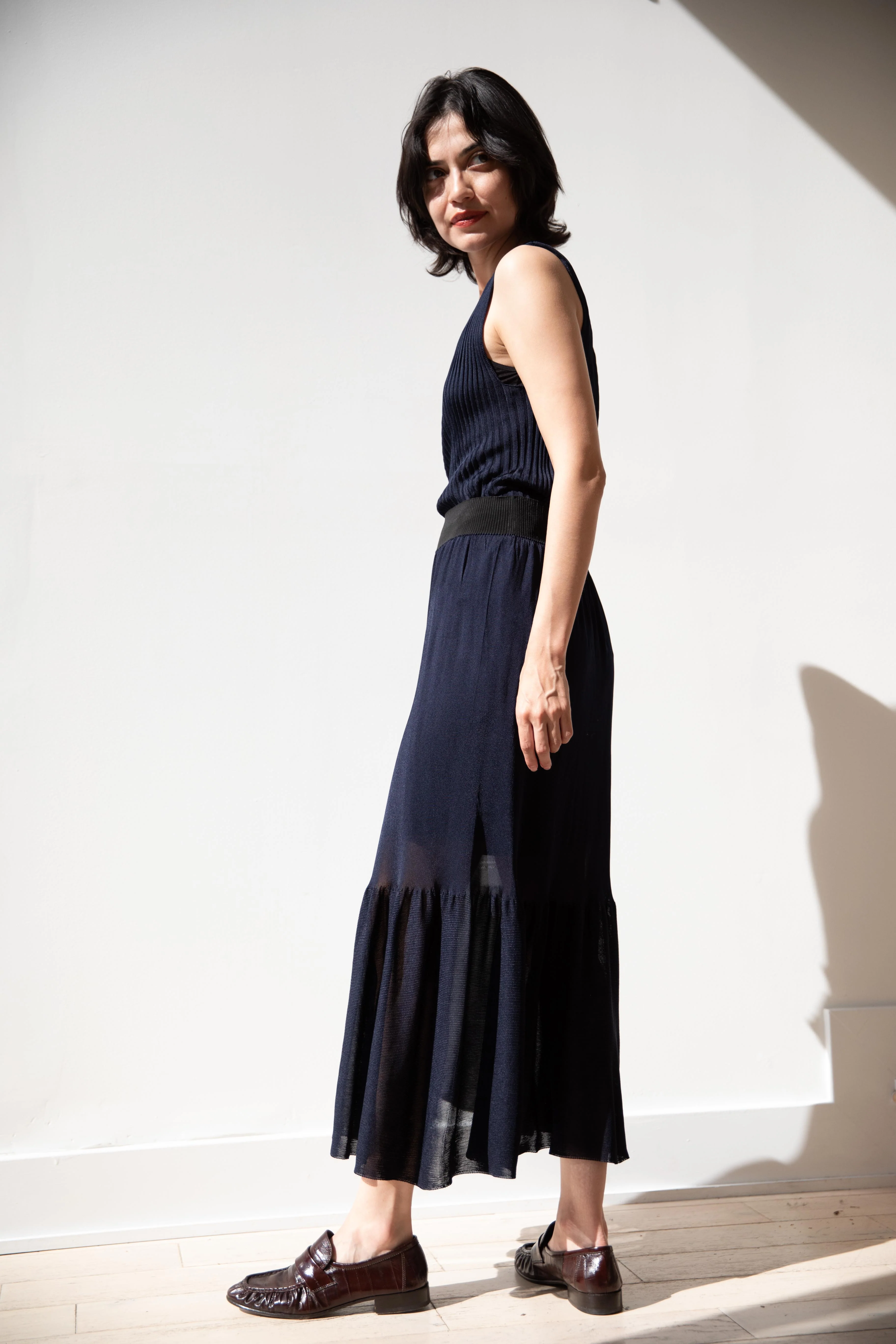 Cancellato Uniform | Viscose Ribbed Tank Top in Navy - Image 29