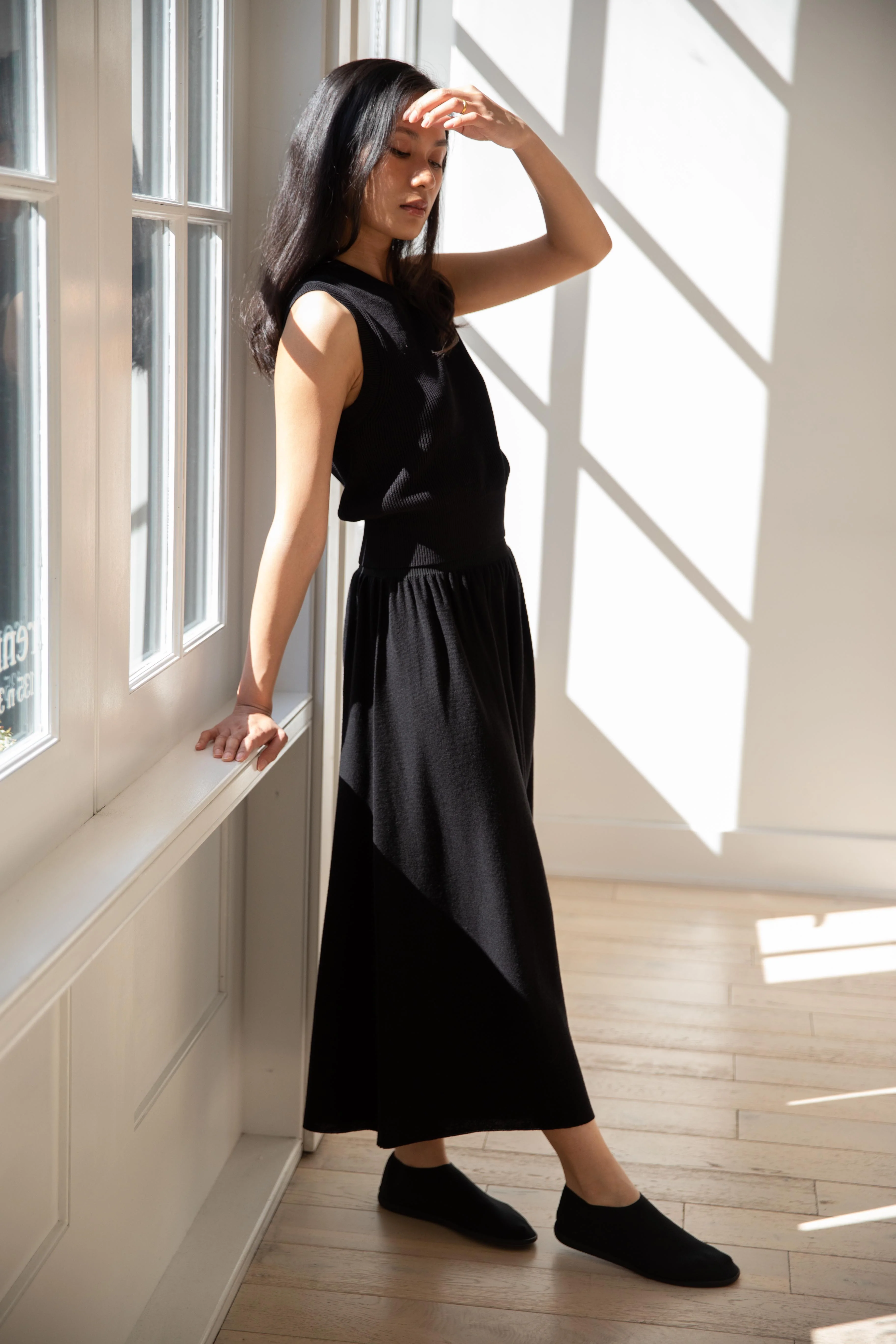 Cancellato Uniform | Light Wool Wide Leg Pants in Black - Image 27