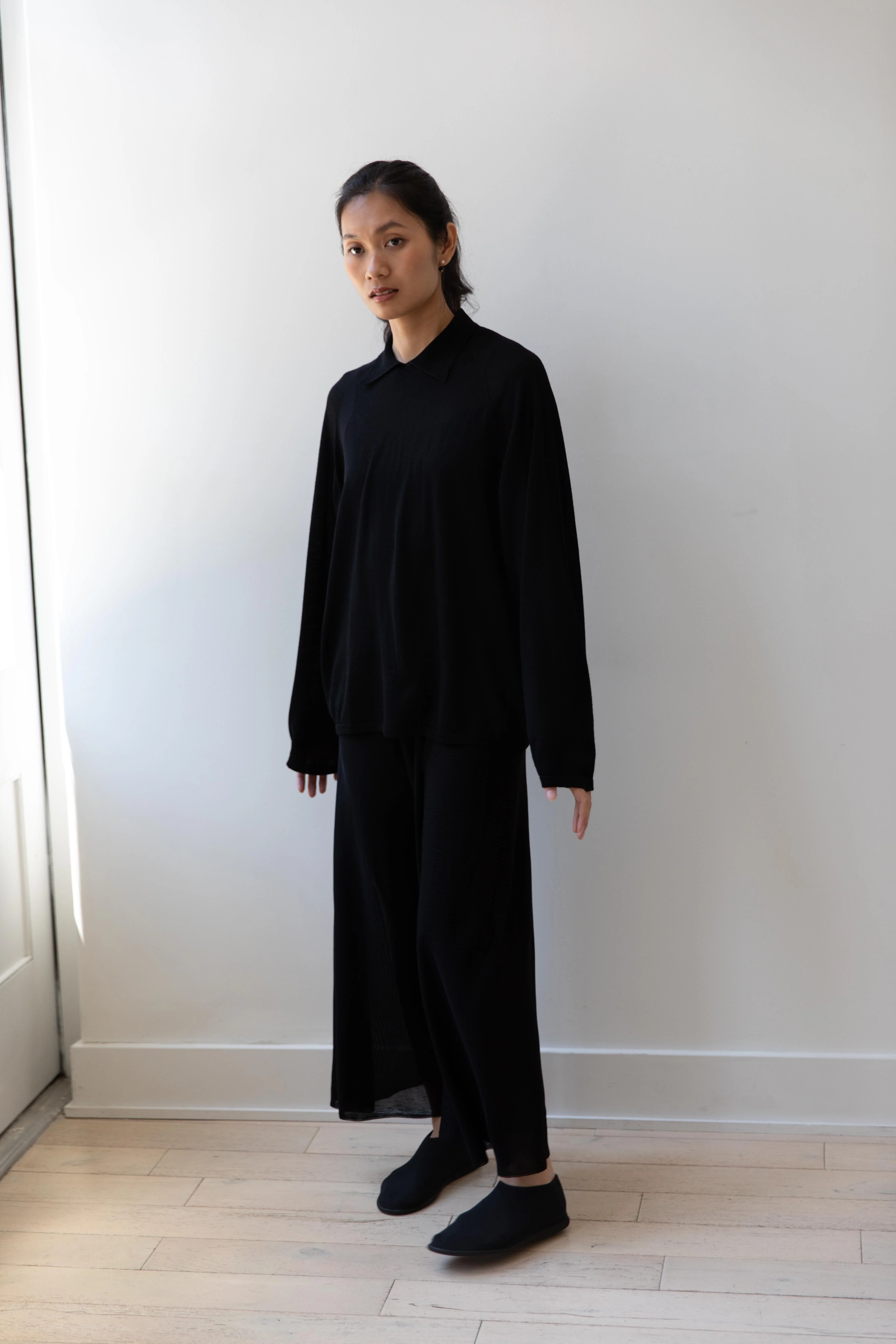 Cancellato Uniform | Viscose Wide Leg Pants in Black - Image 17
