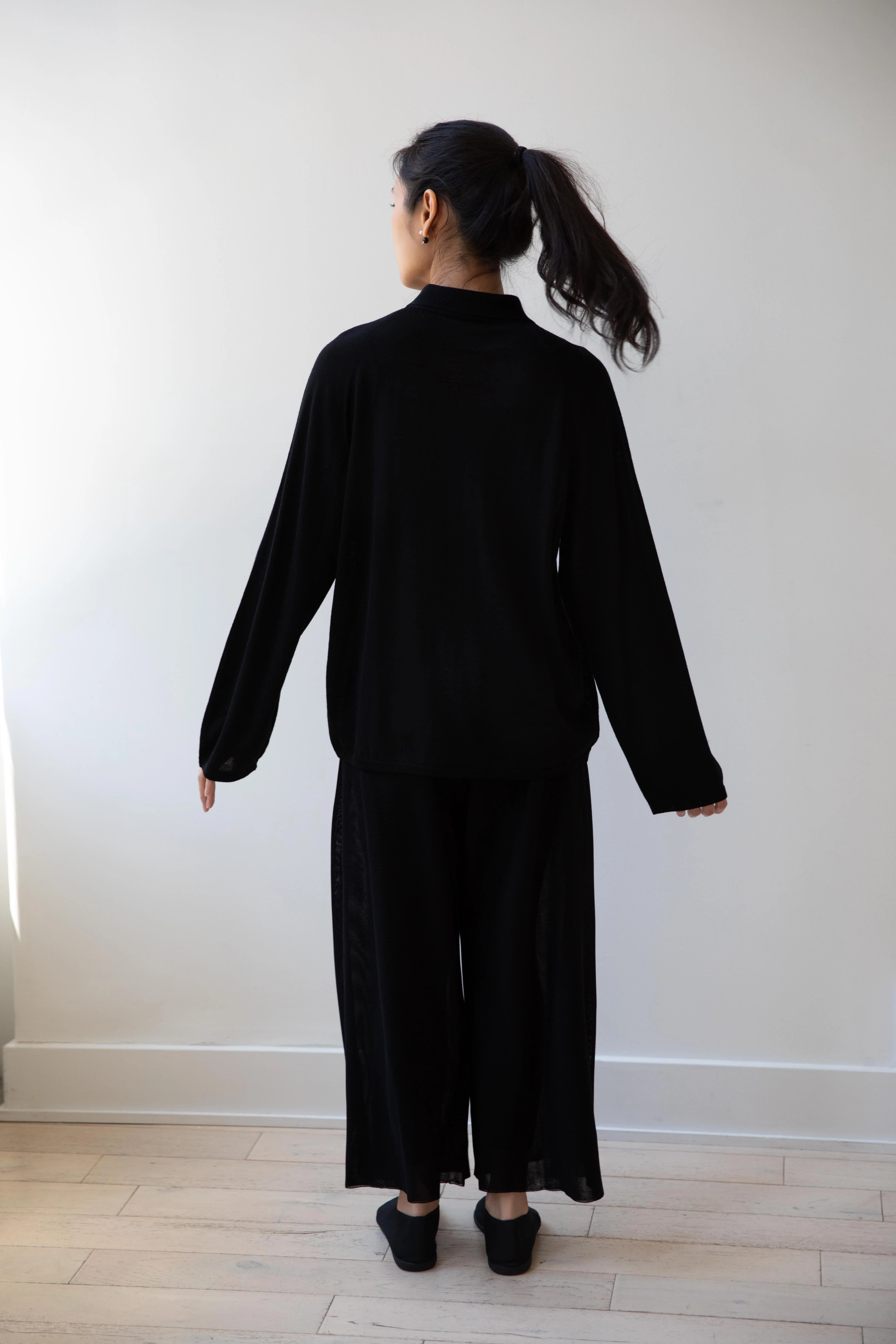 Cancellato Uniform | Viscose Wide Leg Pants in Black - Image 18