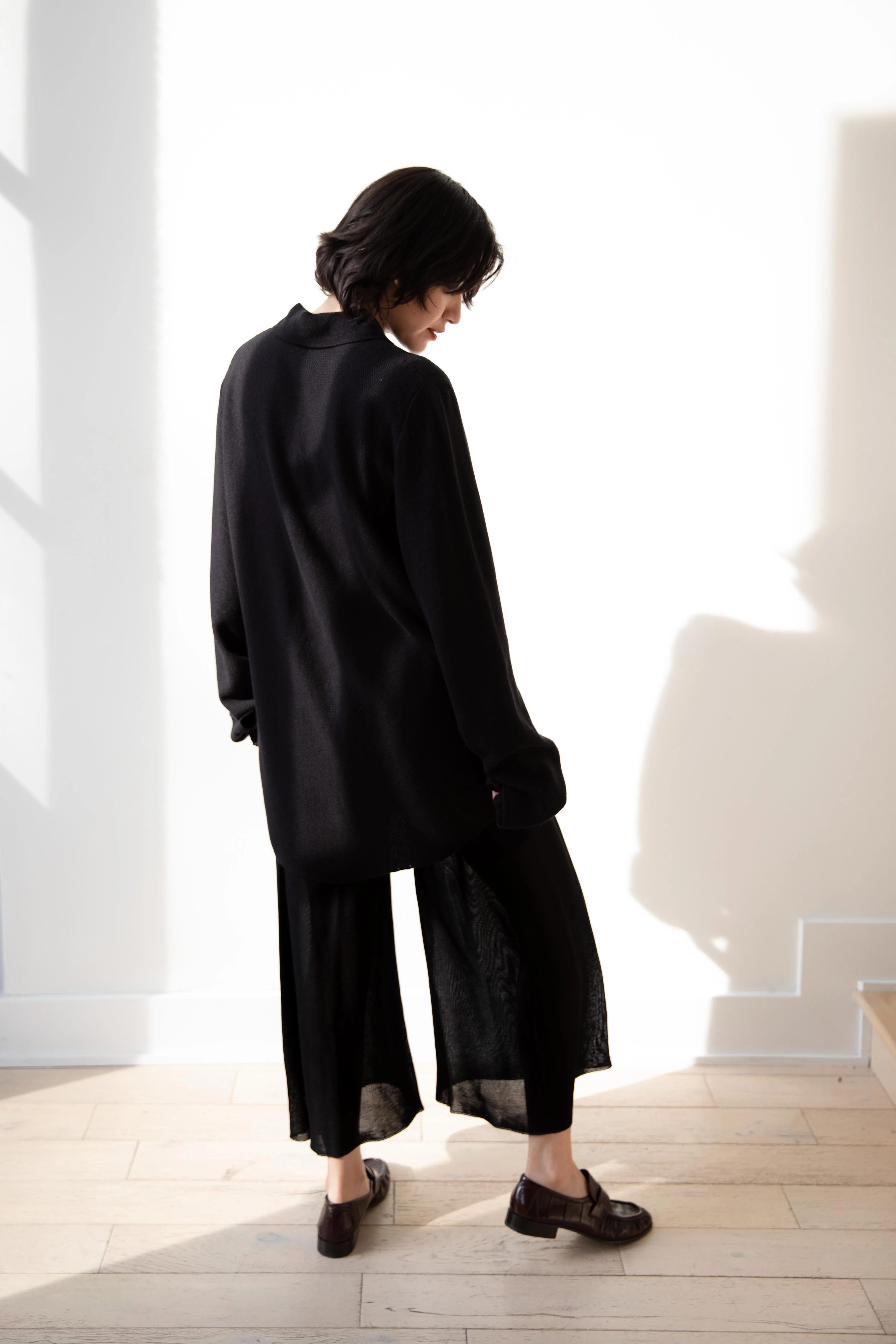 Cancellato Uniform | Viscose Wide Leg Pants in Black - Image 36