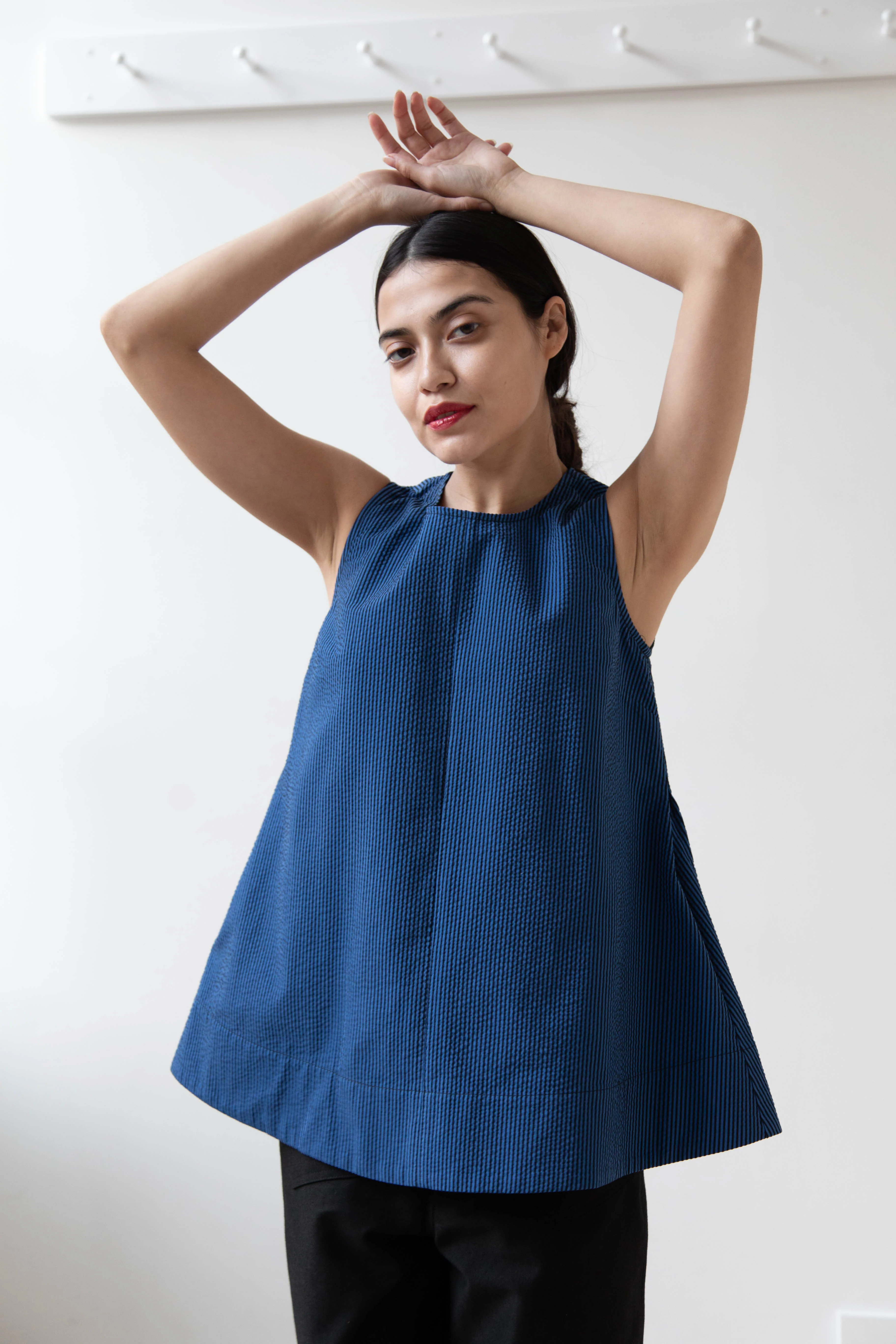 Caron Callahan | Tent Top in Cobalt Seersucker - Image 11