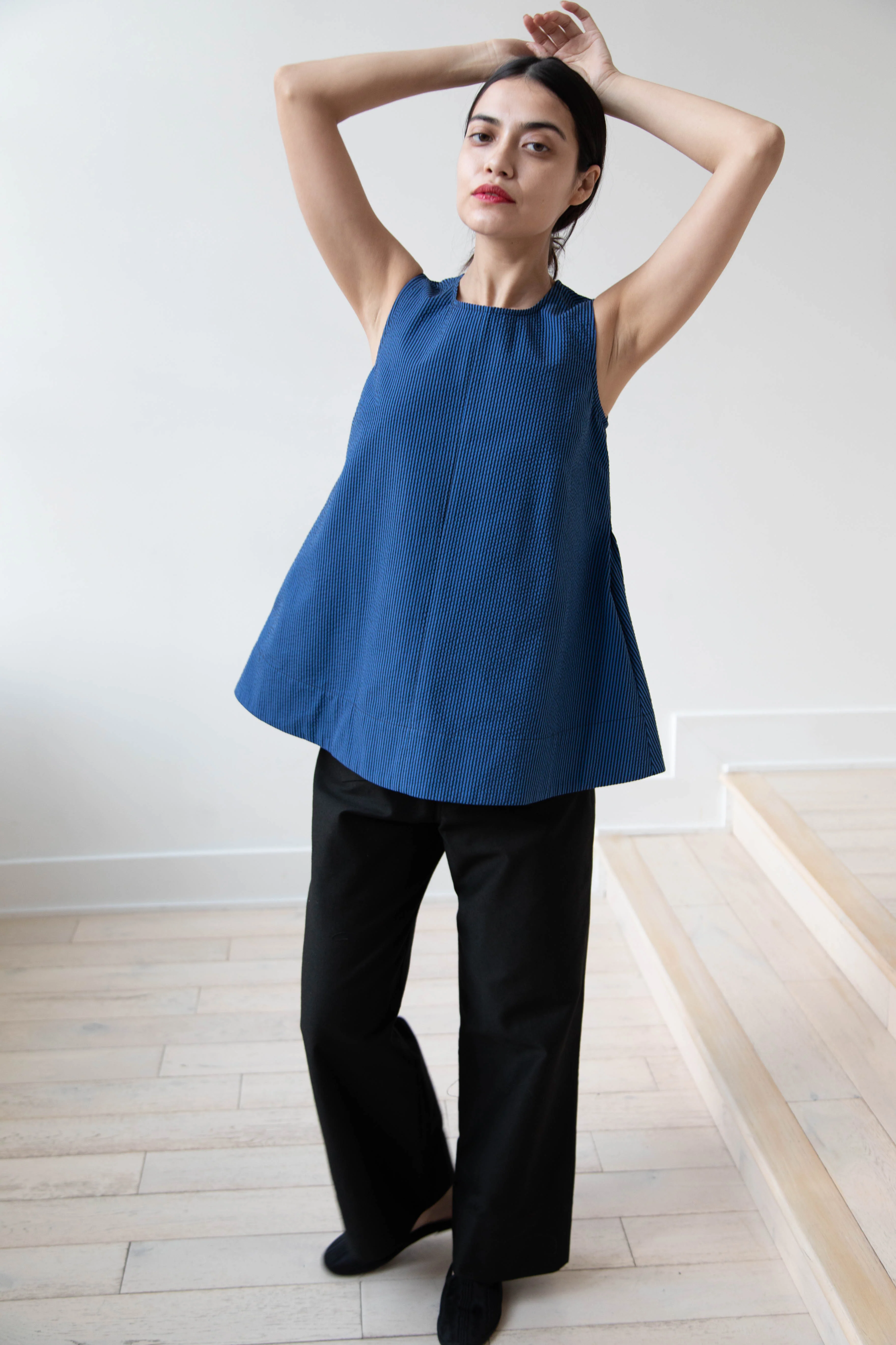 Caron Callahan | Tent Top in Cobalt Seersucker - Image 13