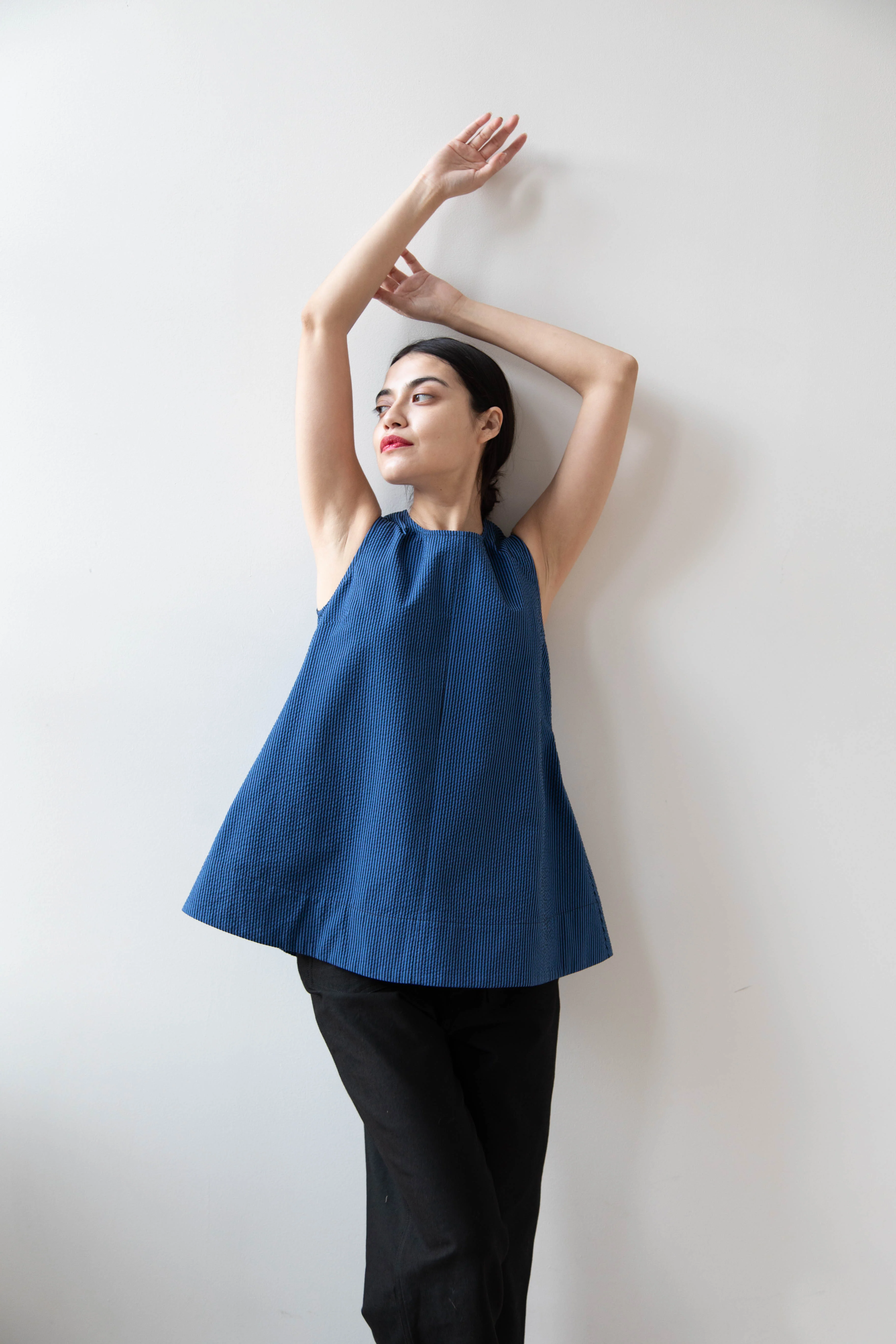 Caron Callahan | Tent Top in Cobalt Seersucker - Image 15