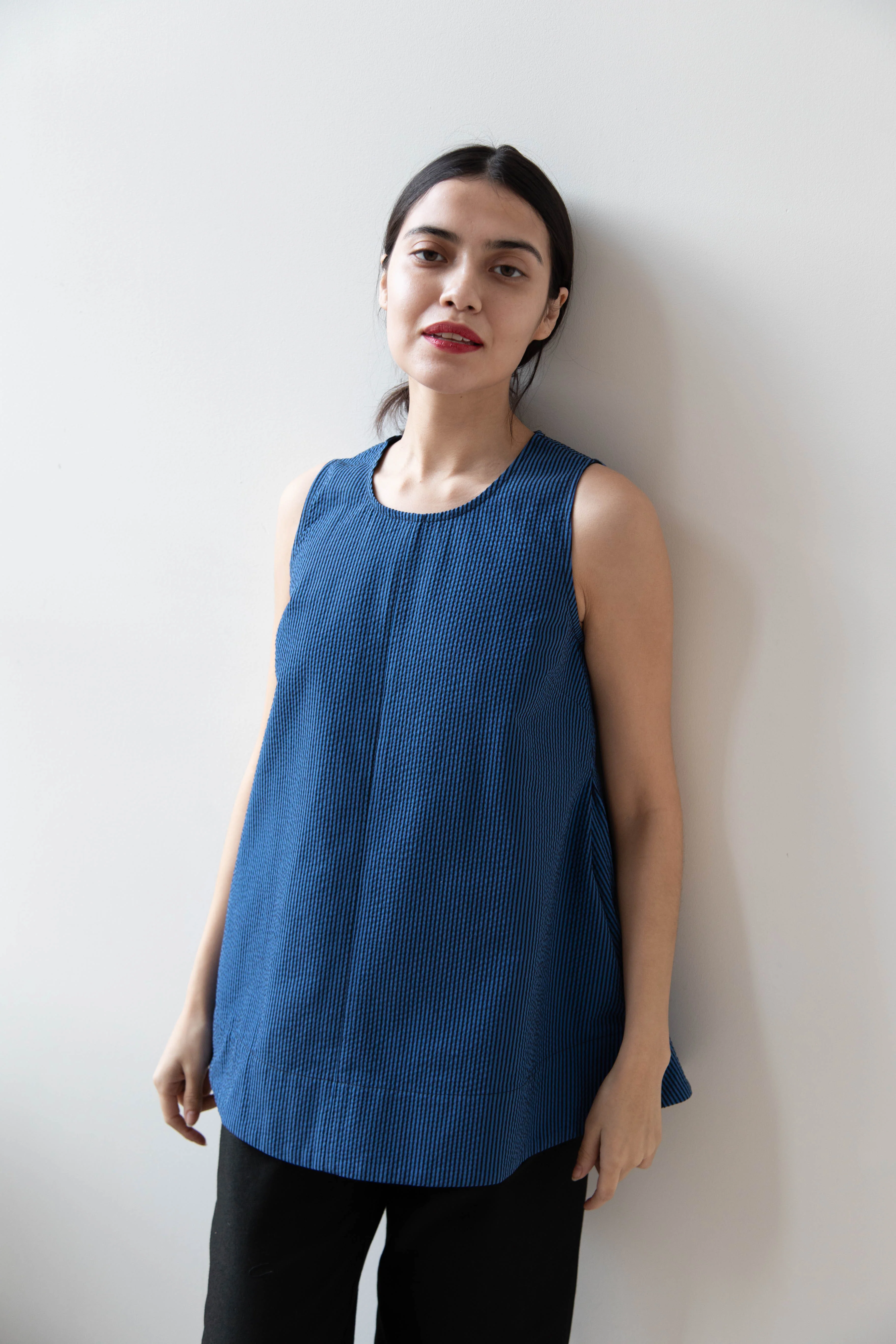 Caron Callahan | Tent Top in Cobalt Seersucker - Image 17