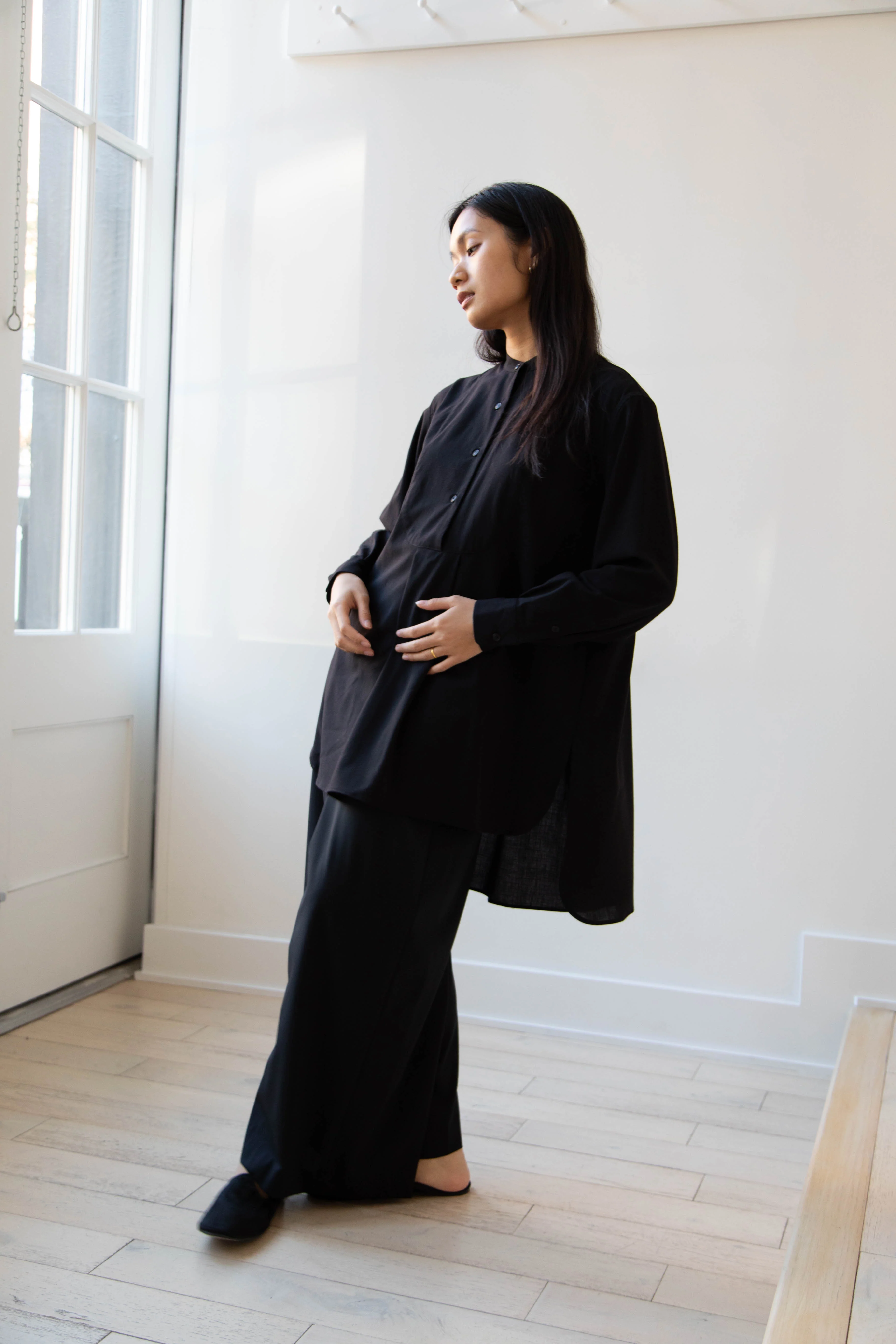 Casey Casey | Operetta Shirt in Black Tropical Wool - Image 14
