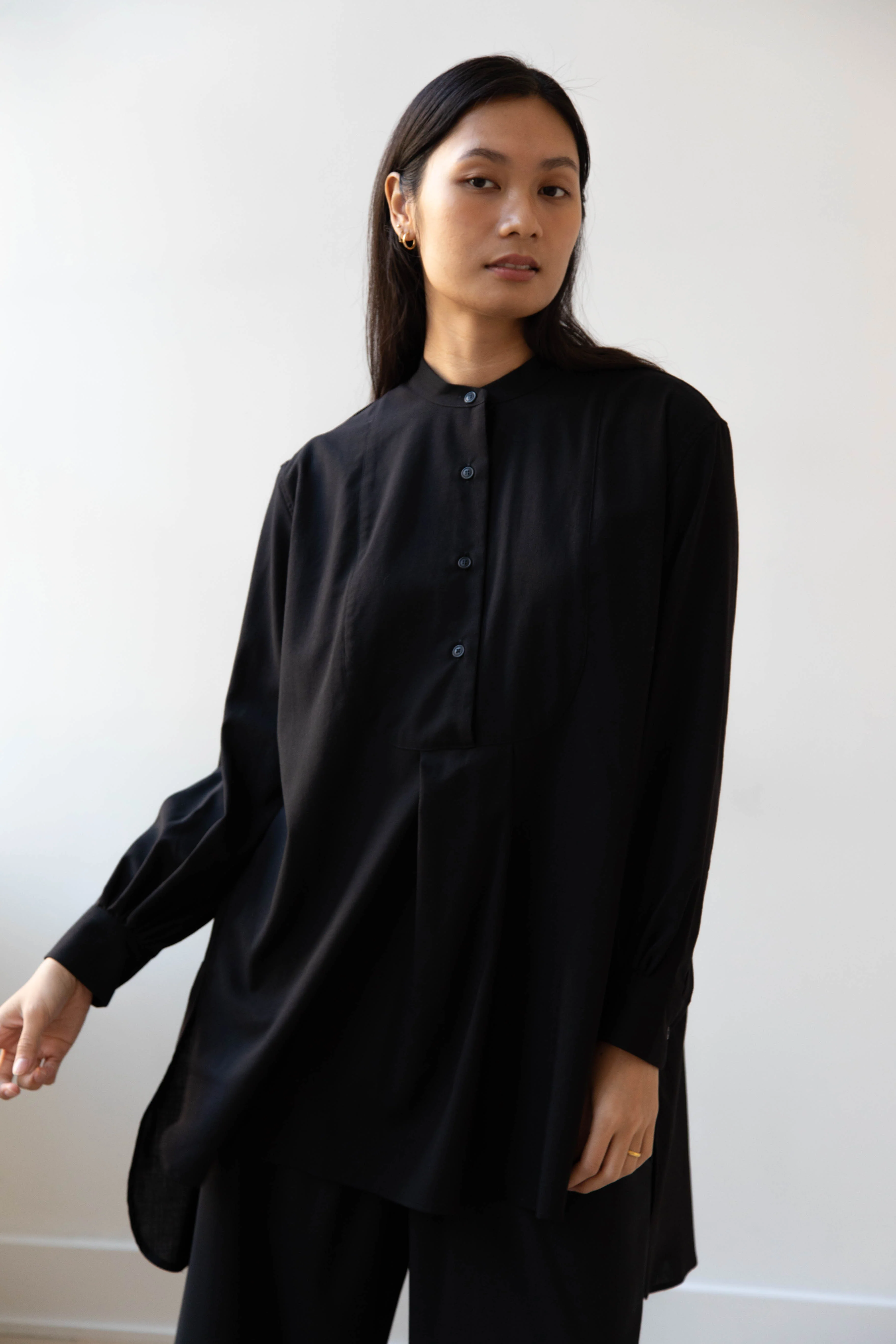 Casey Casey | Operetta Shirt in Black Tropical Wool - Image 25