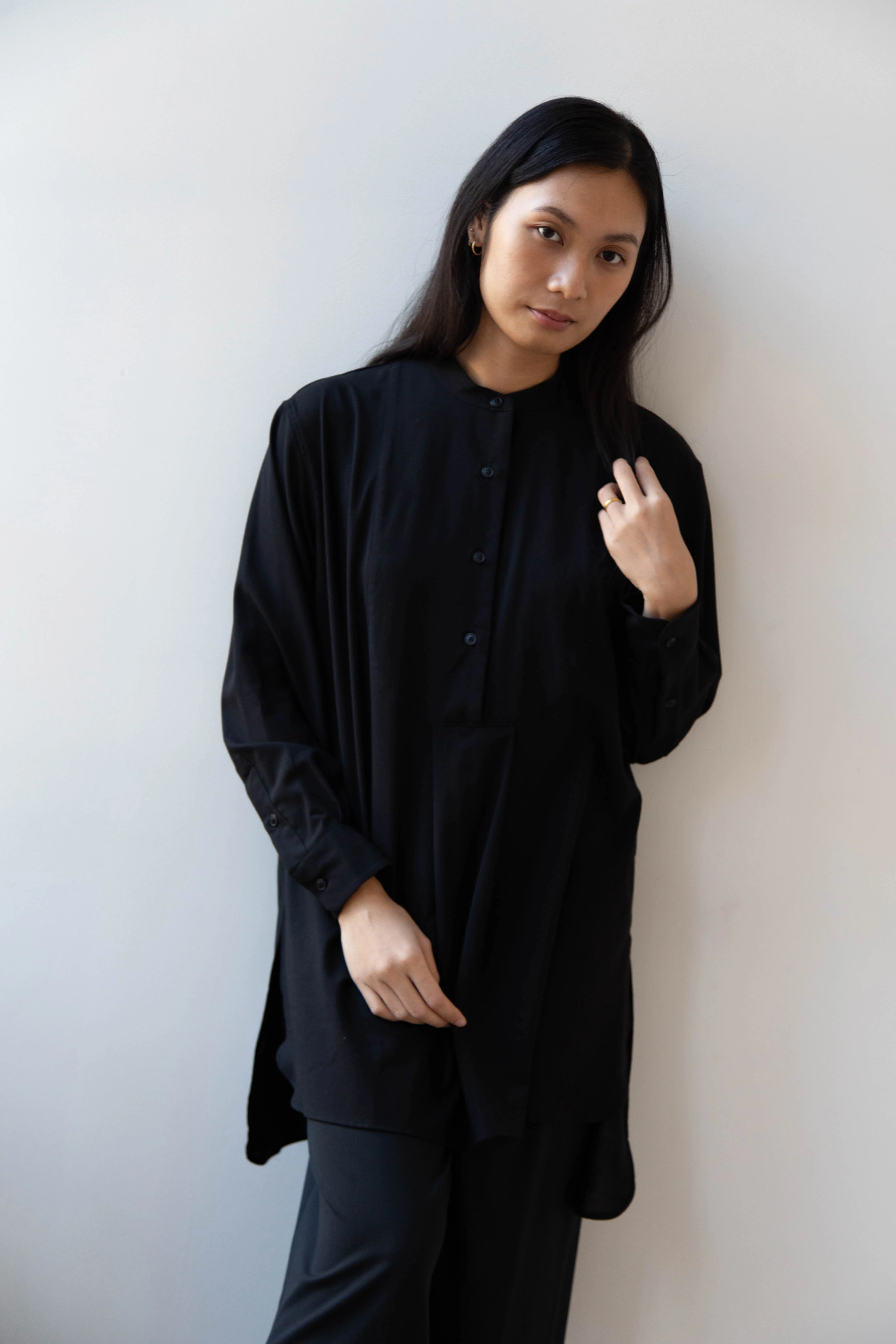 Casey Casey | Operetta Shirt in Black Tropical Wool - Image 32