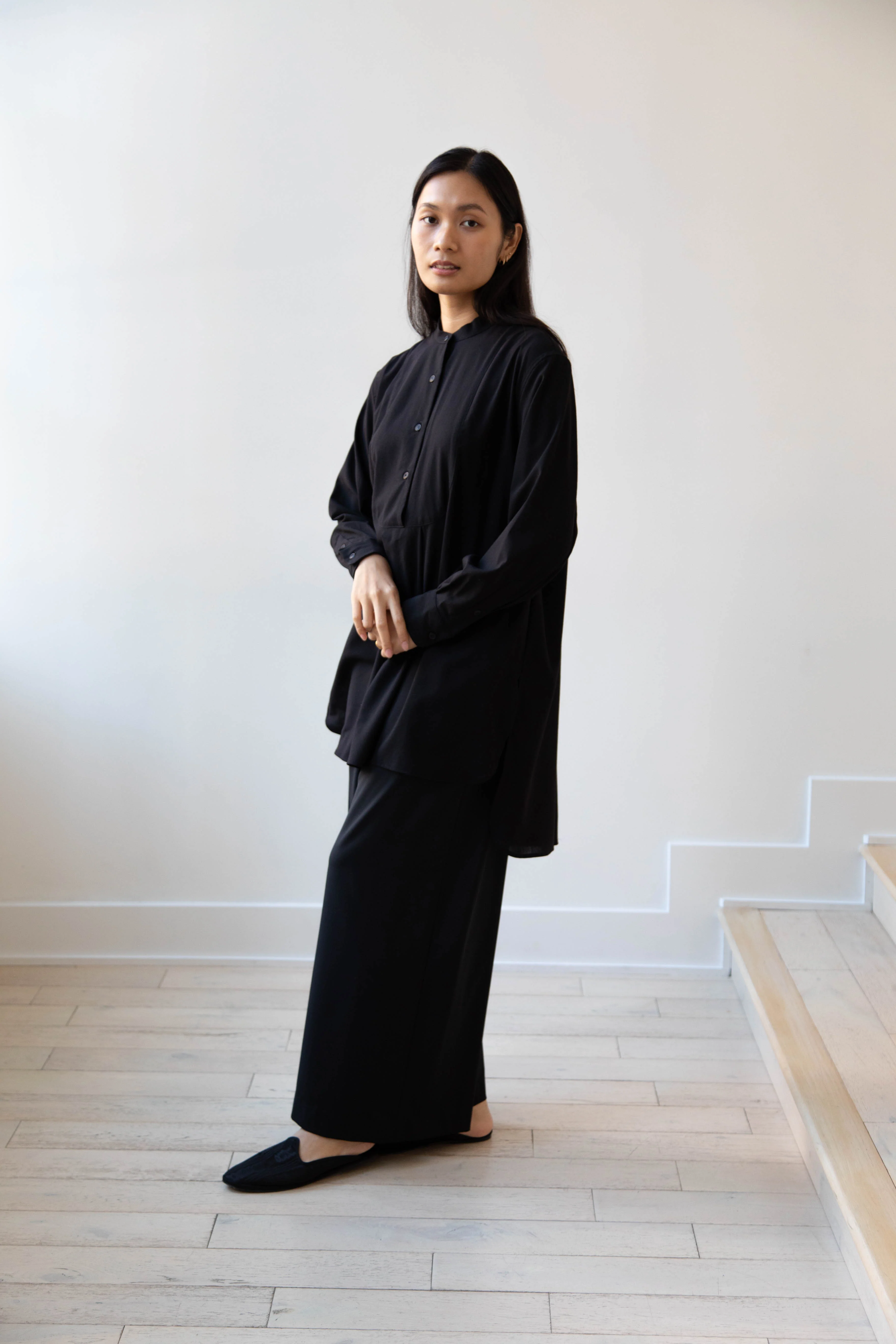 Casey Casey | Operetta Shirt in Black Tropical Wool - Image 4