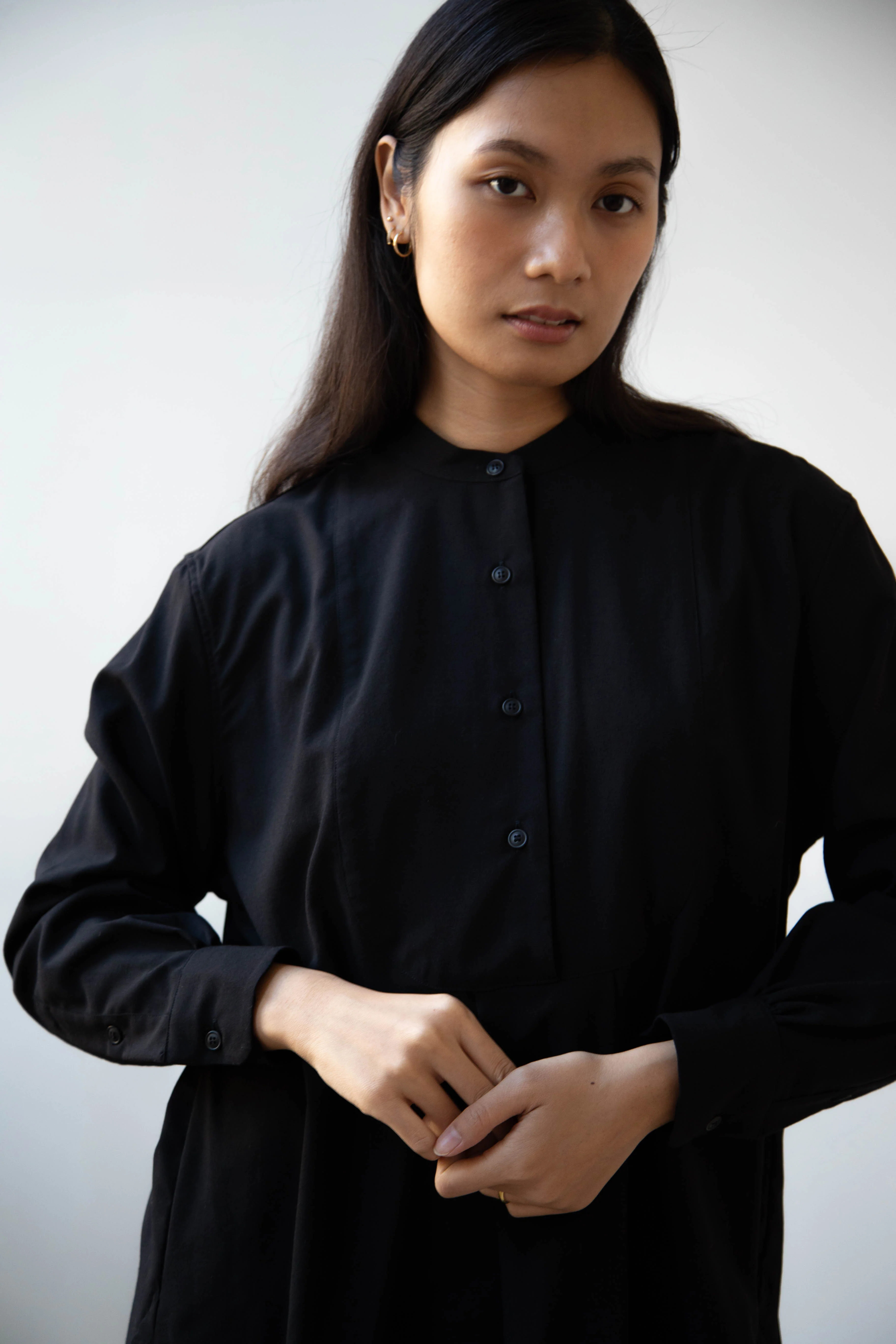 Casey Casey | Operetta Shirt in Black Tropical Wool - Image 7