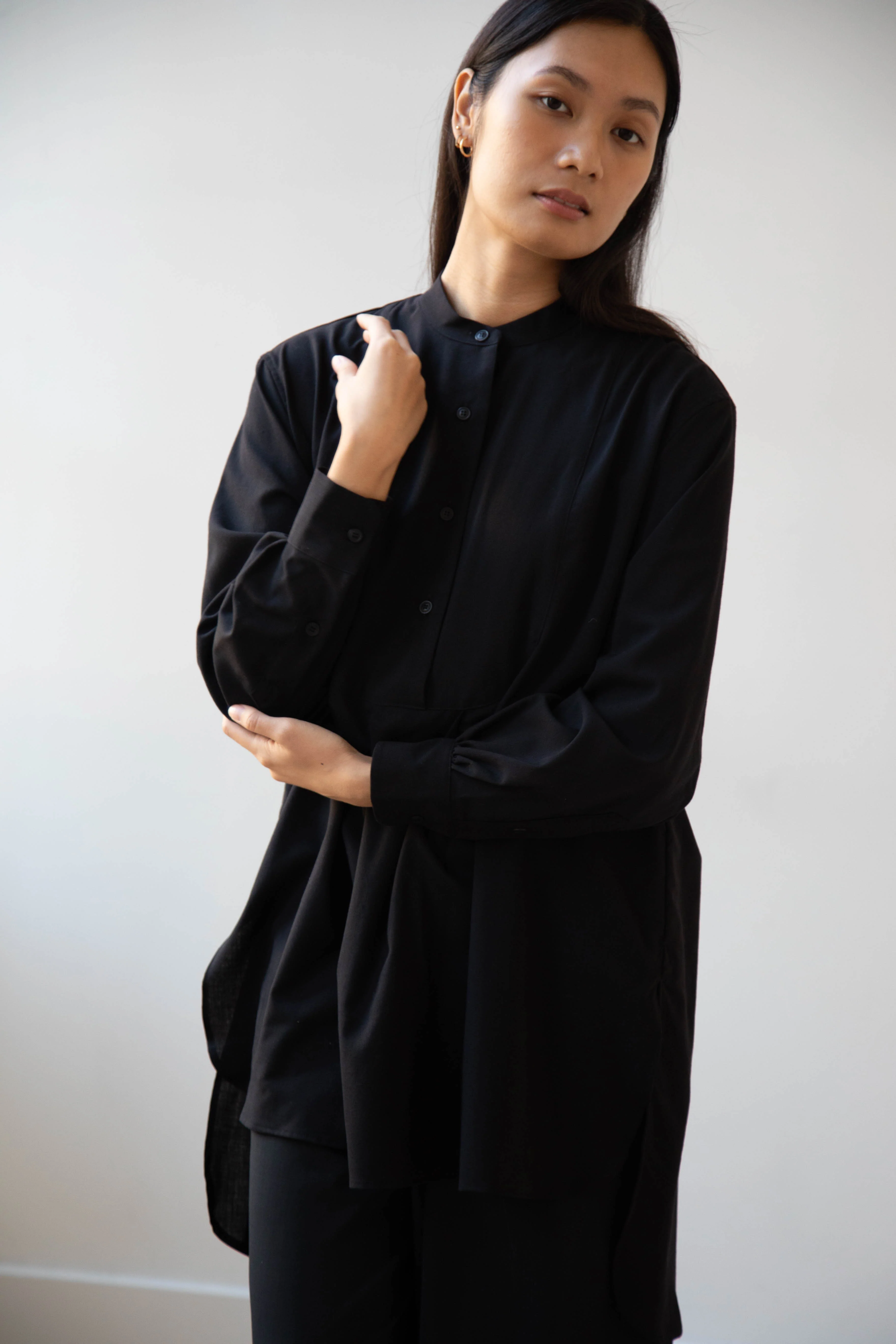 Casey Casey | Operetta Shirt in Black Tropical Wool - Image 9