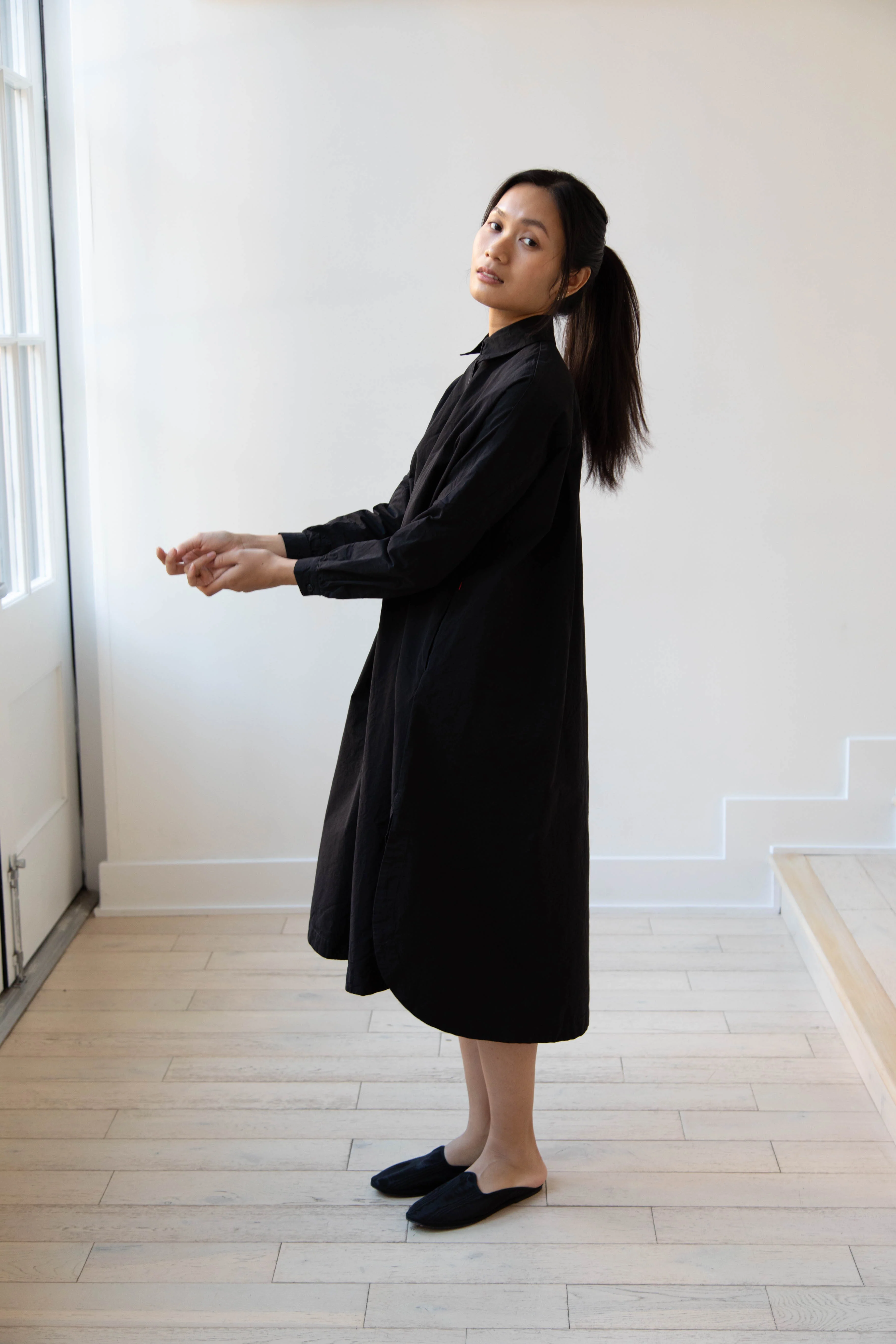 Casey Casey | Yuki Shirt Dress in Black - Image 25