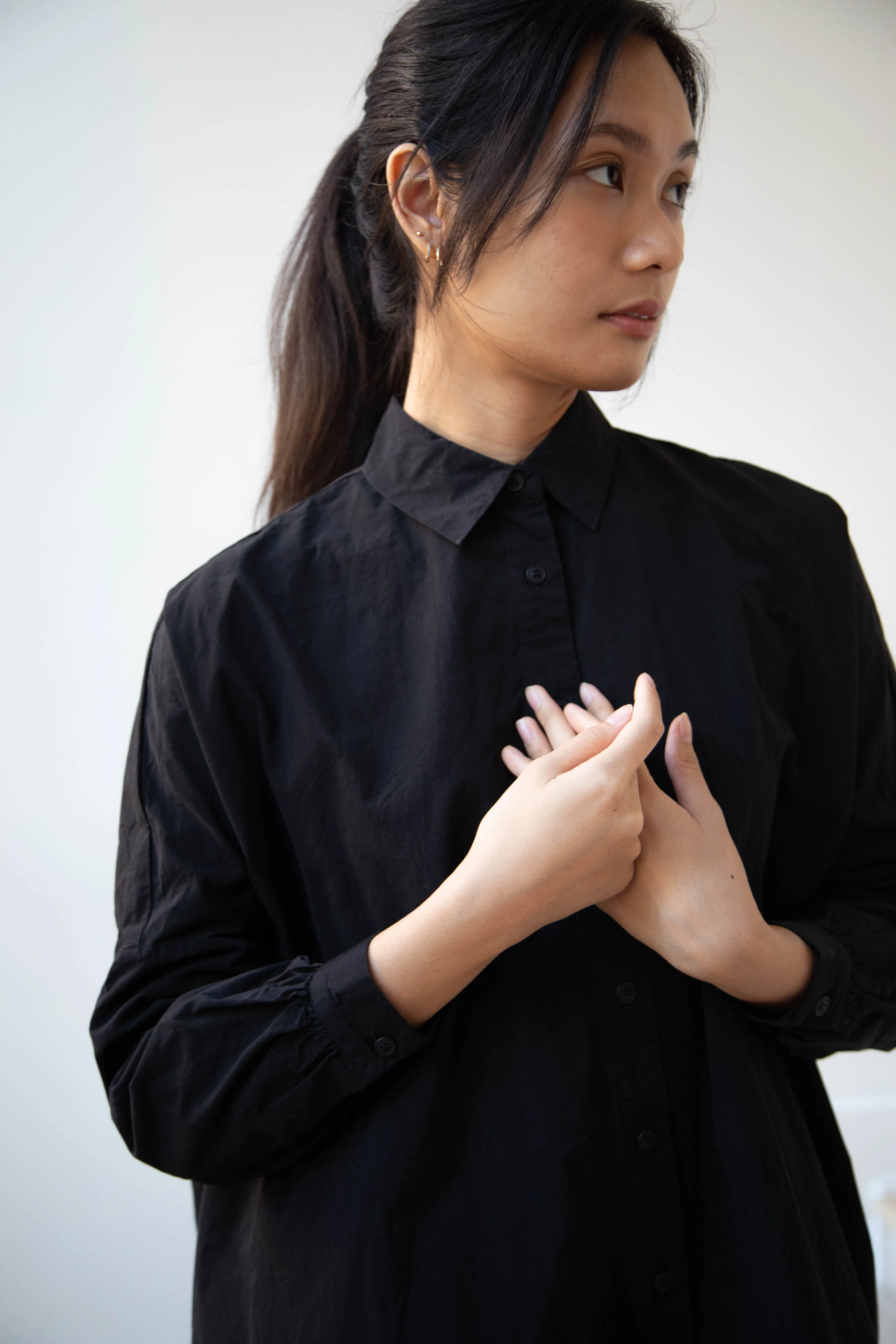 Casey Casey | Yuki Shirt Dress in Black - Image 27