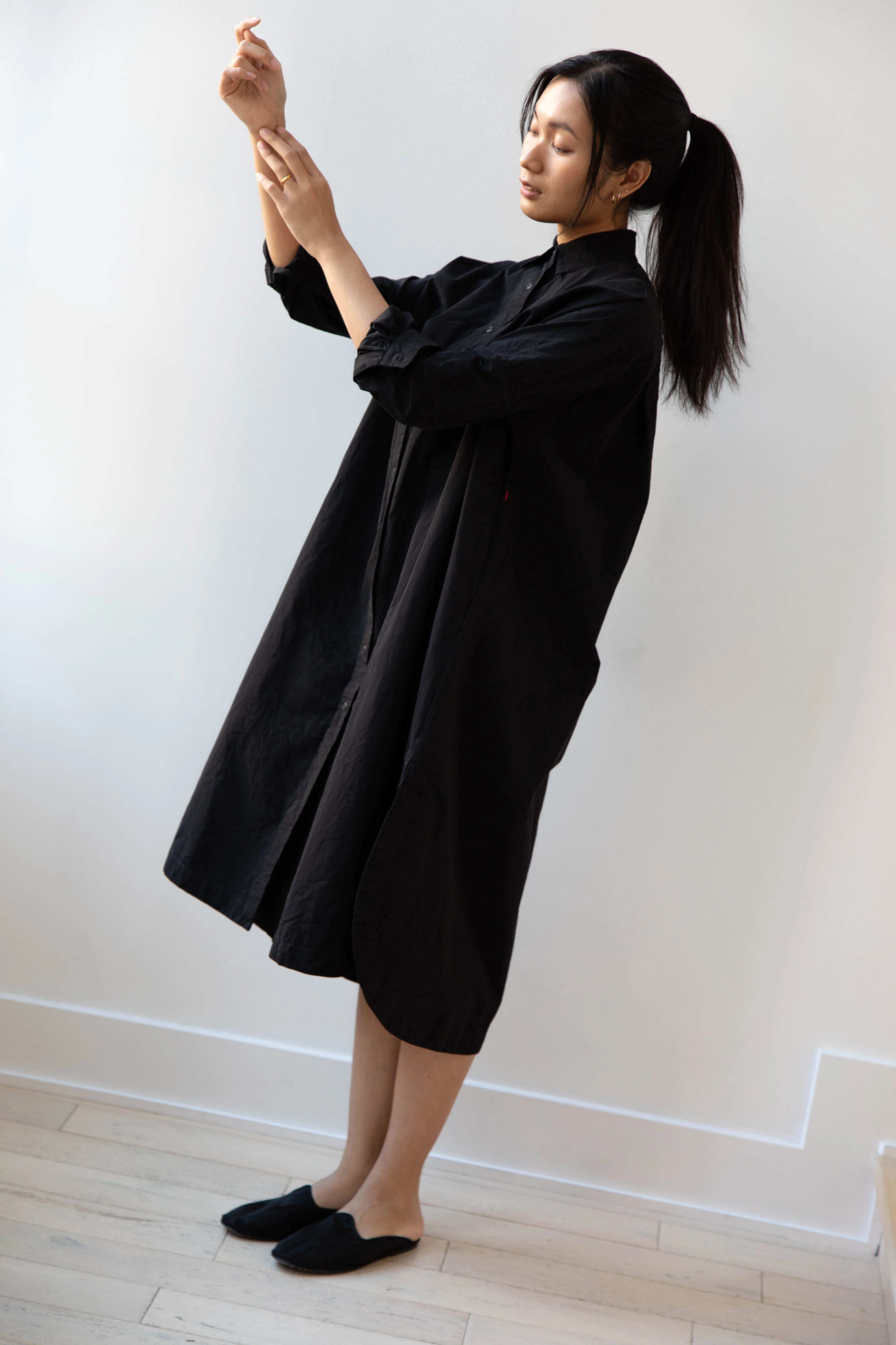 Casey Casey | Yuki Shirt Dress in Black - Image 39