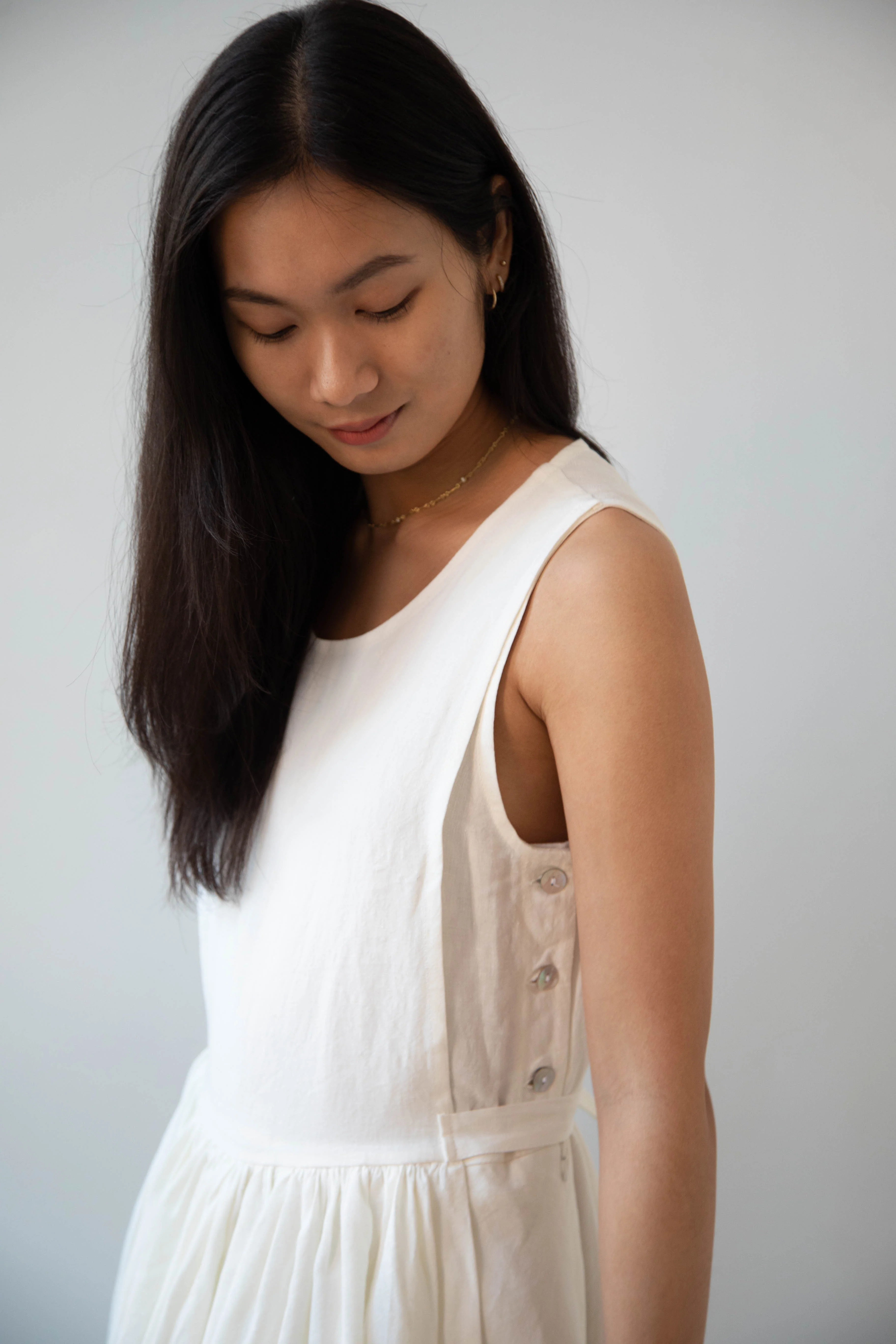 Cawley | Apron Dress in Ecru Linen - Image 30