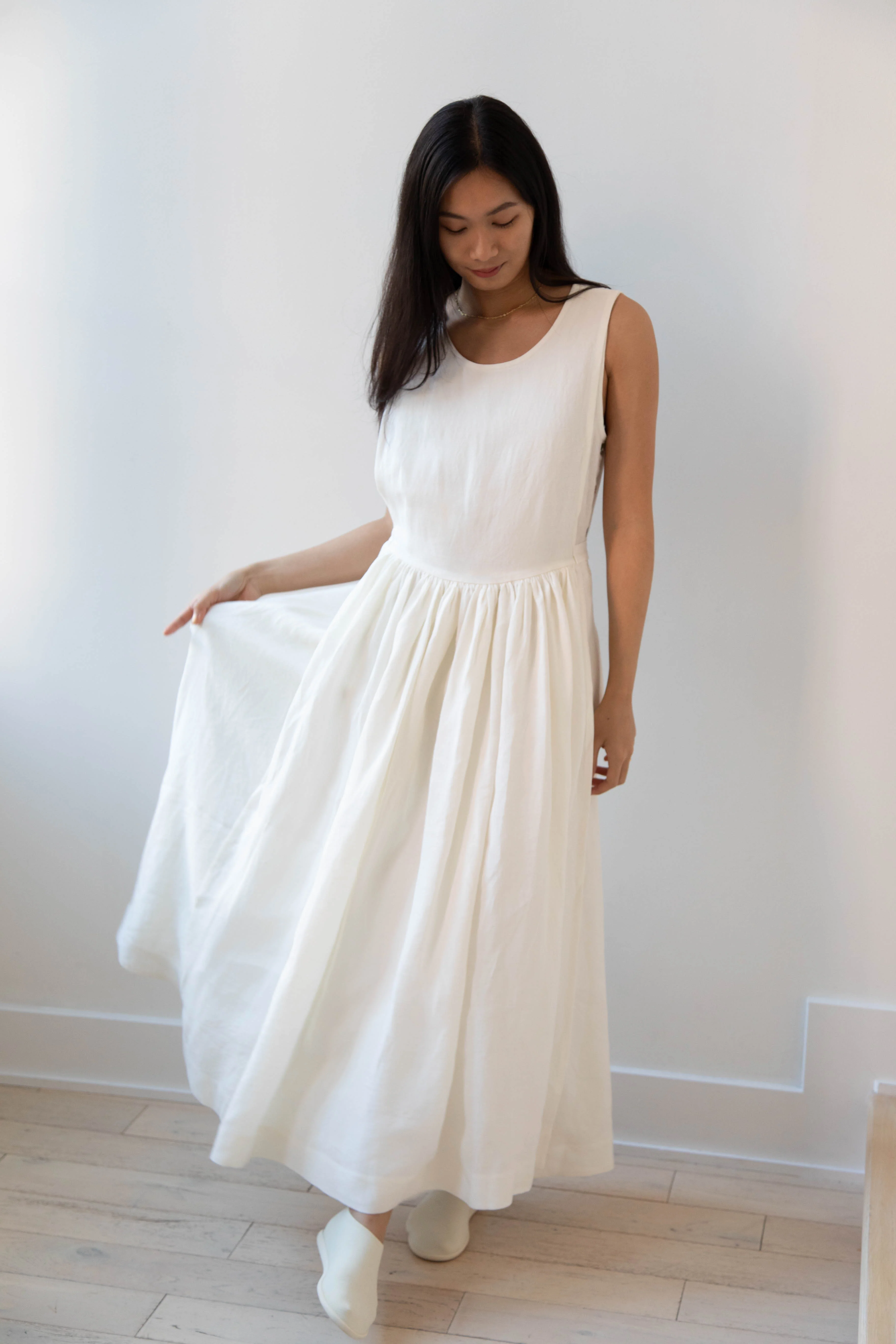 Cawley | Apron Dress in Ecru Linen - Image 35