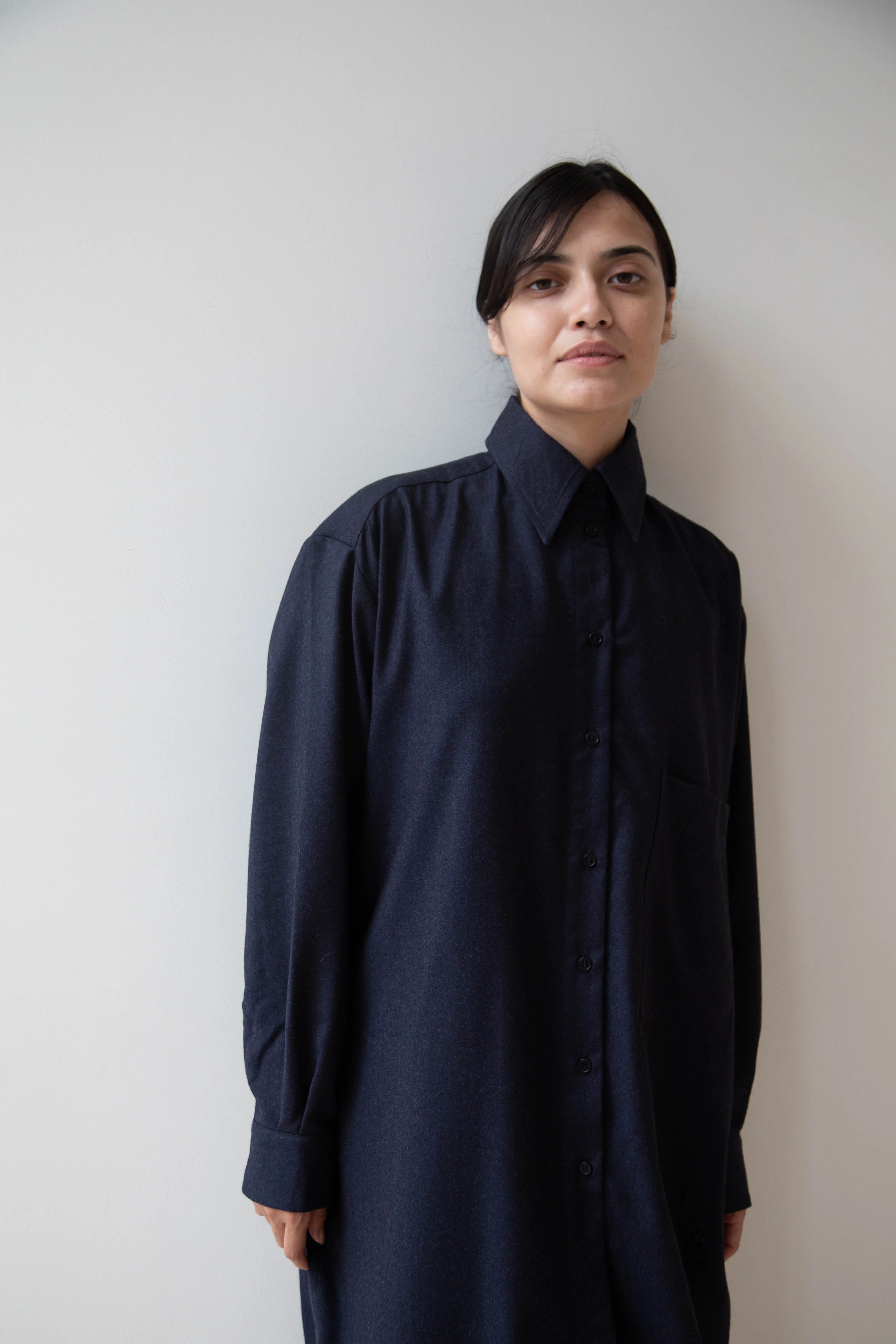 Cawley | Big Shirt in Dark Navy Wool - Image 30