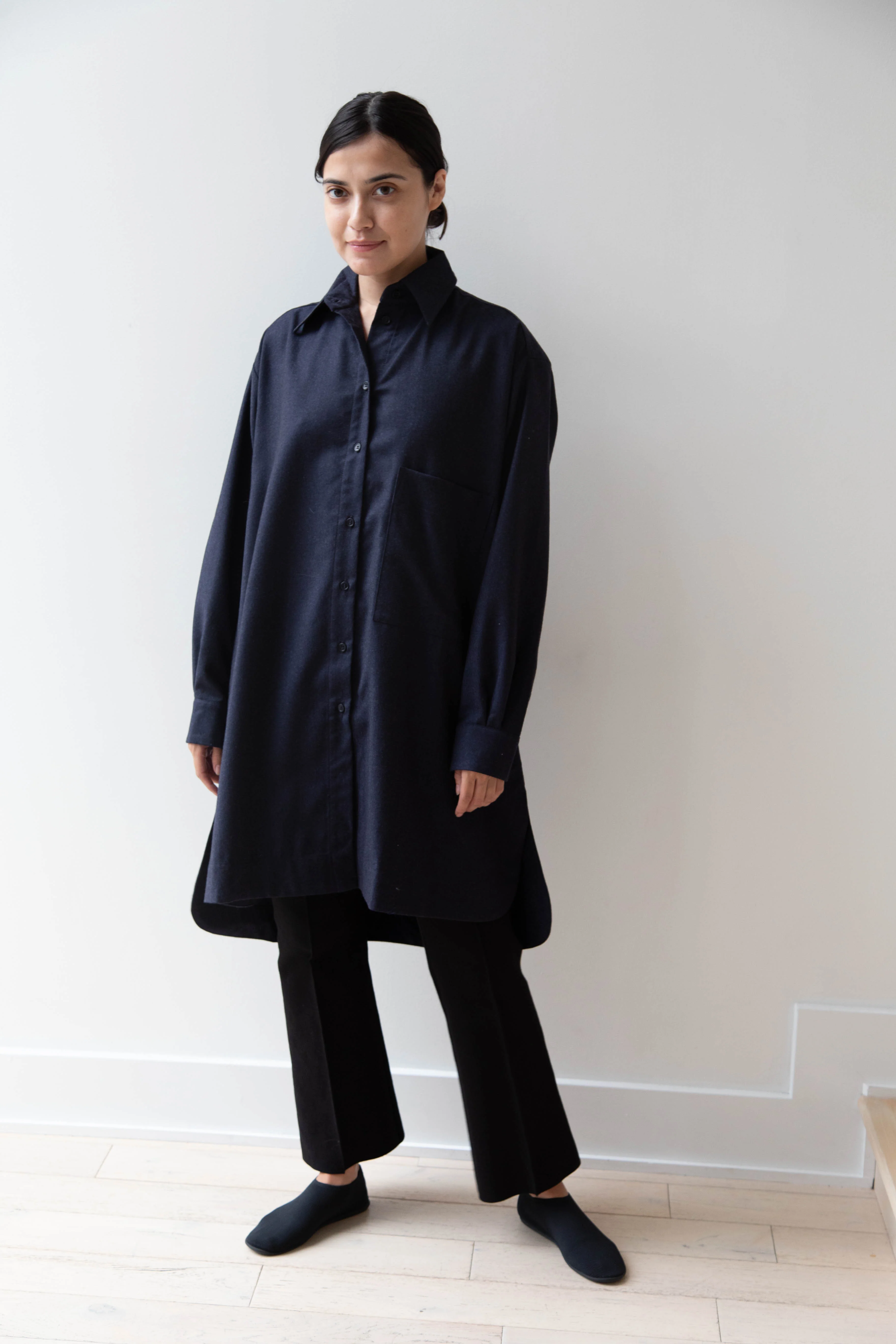 Cawley | Big Shirt in Dark Navy Wool - Image 6