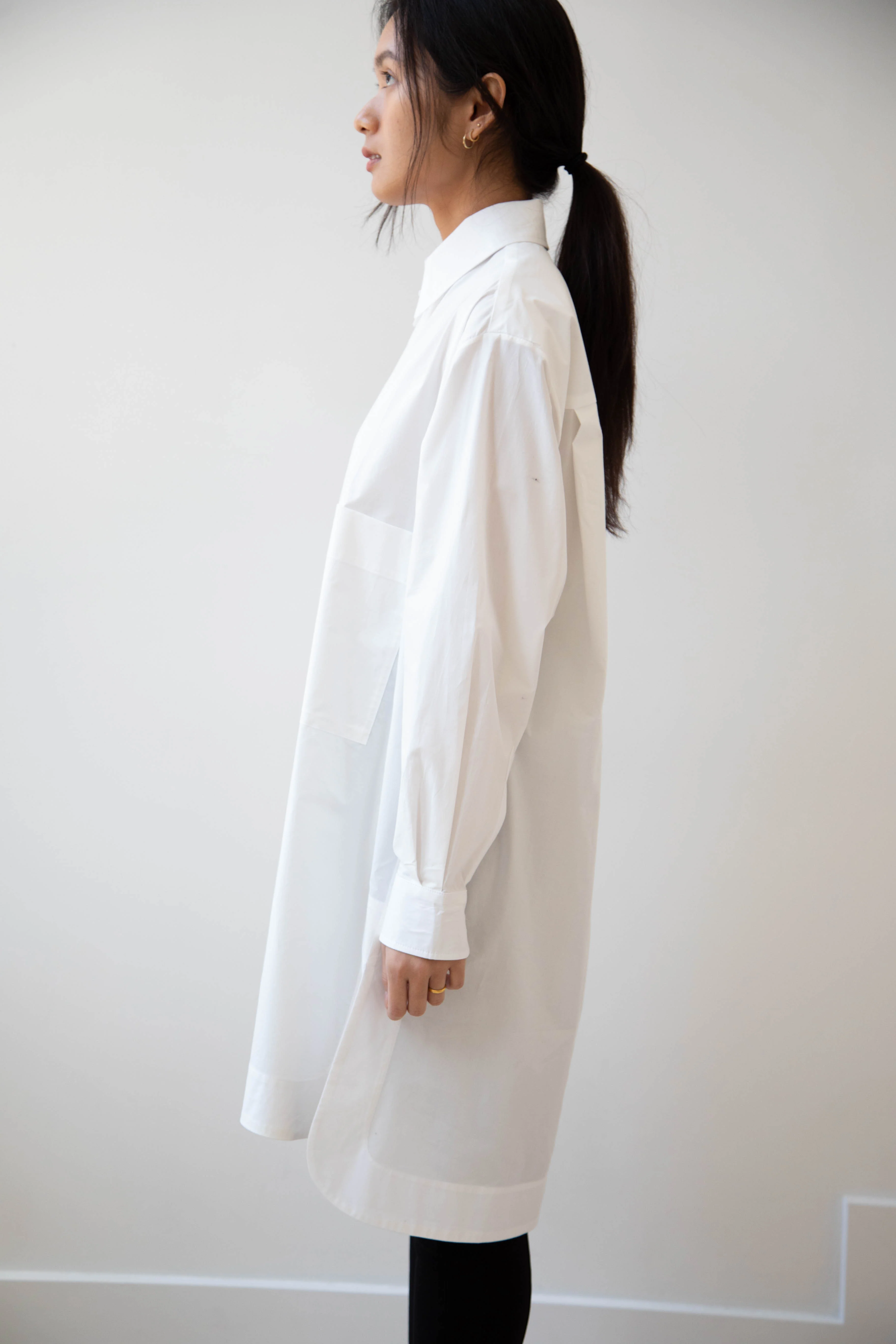 Cawley | Big Shirt Mini Dress in White - Image 26