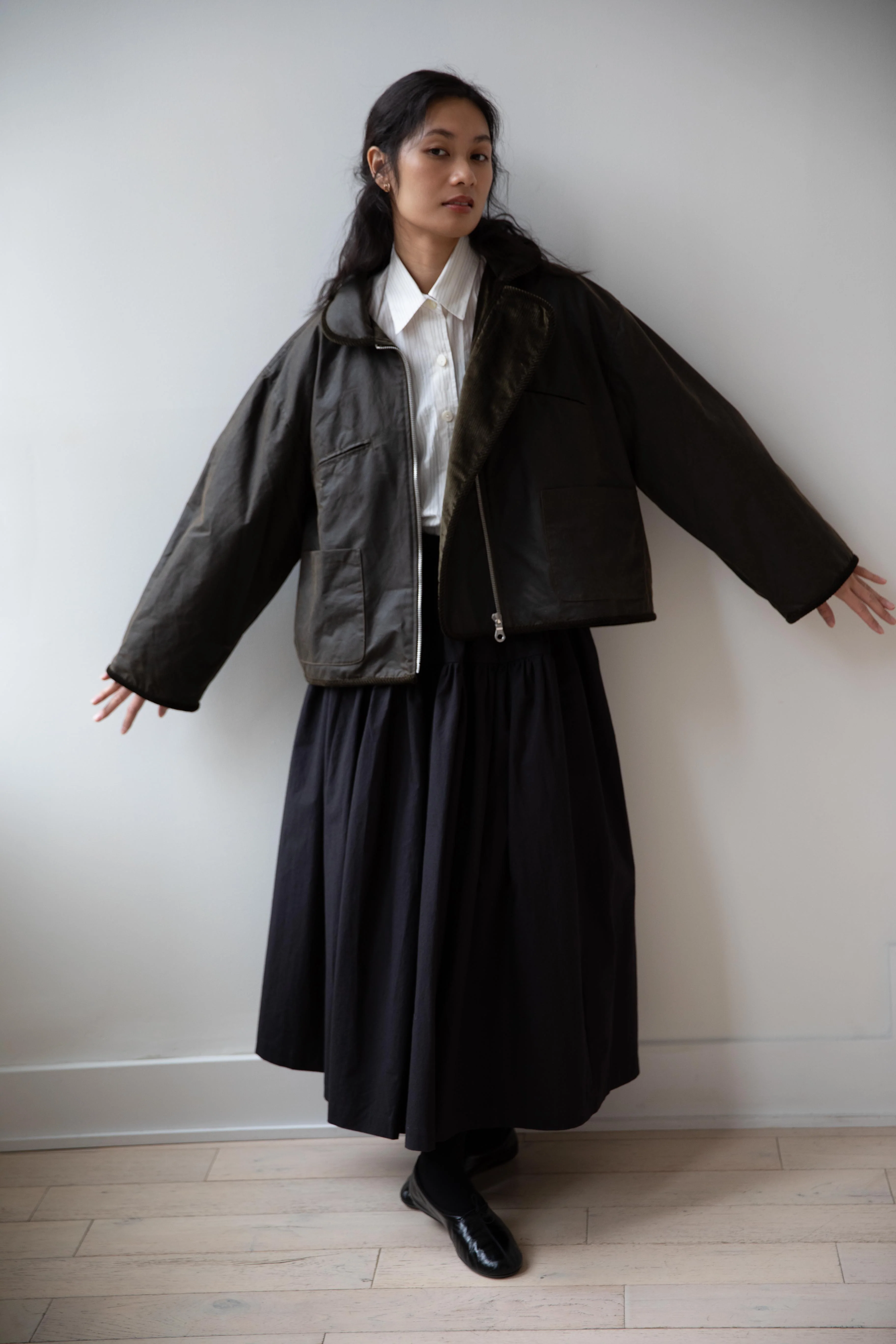 Cawley | Flying Jacket in Waxed Olive - Image 10