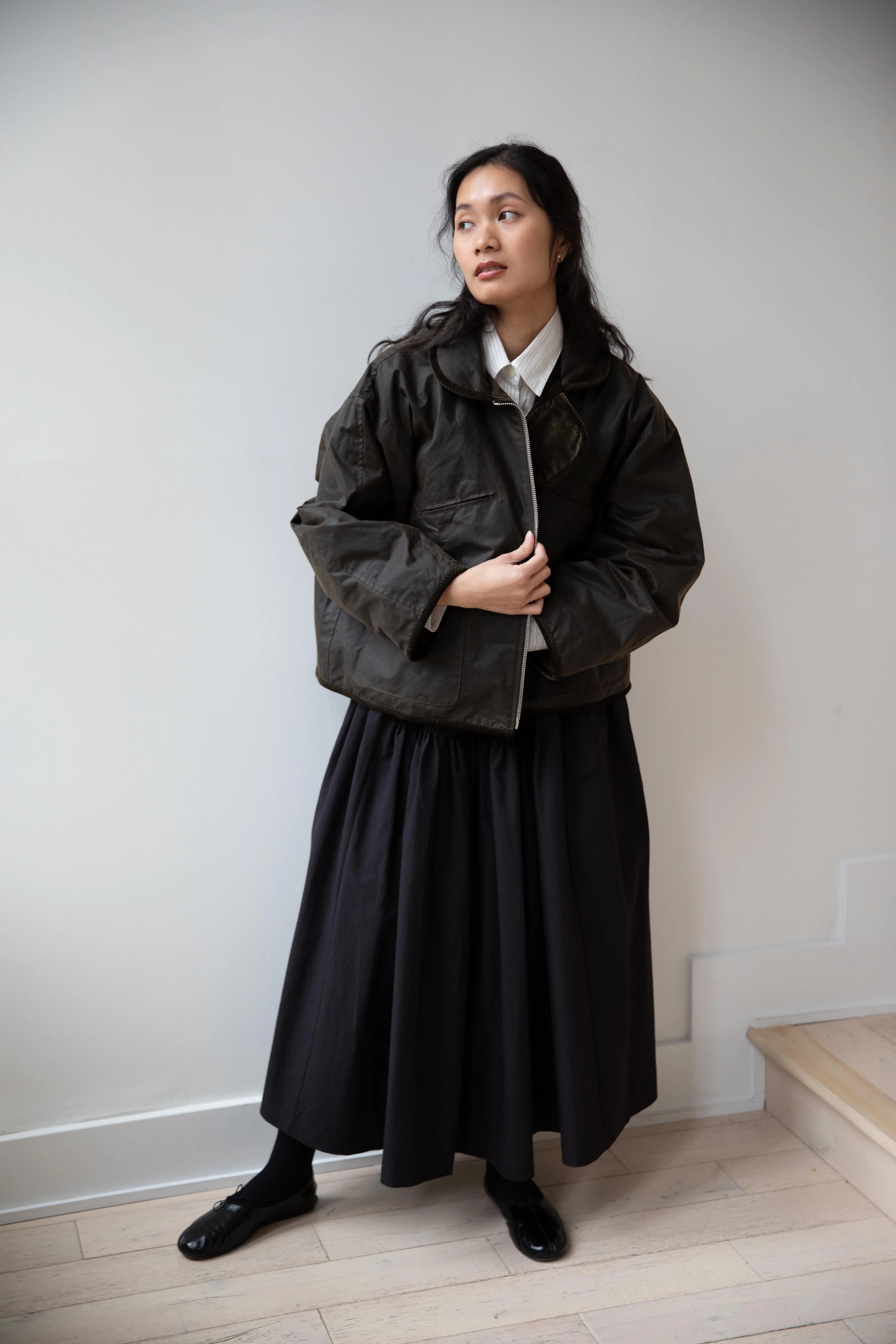 Cawley | Flying Jacket in Waxed Olive - Image 14