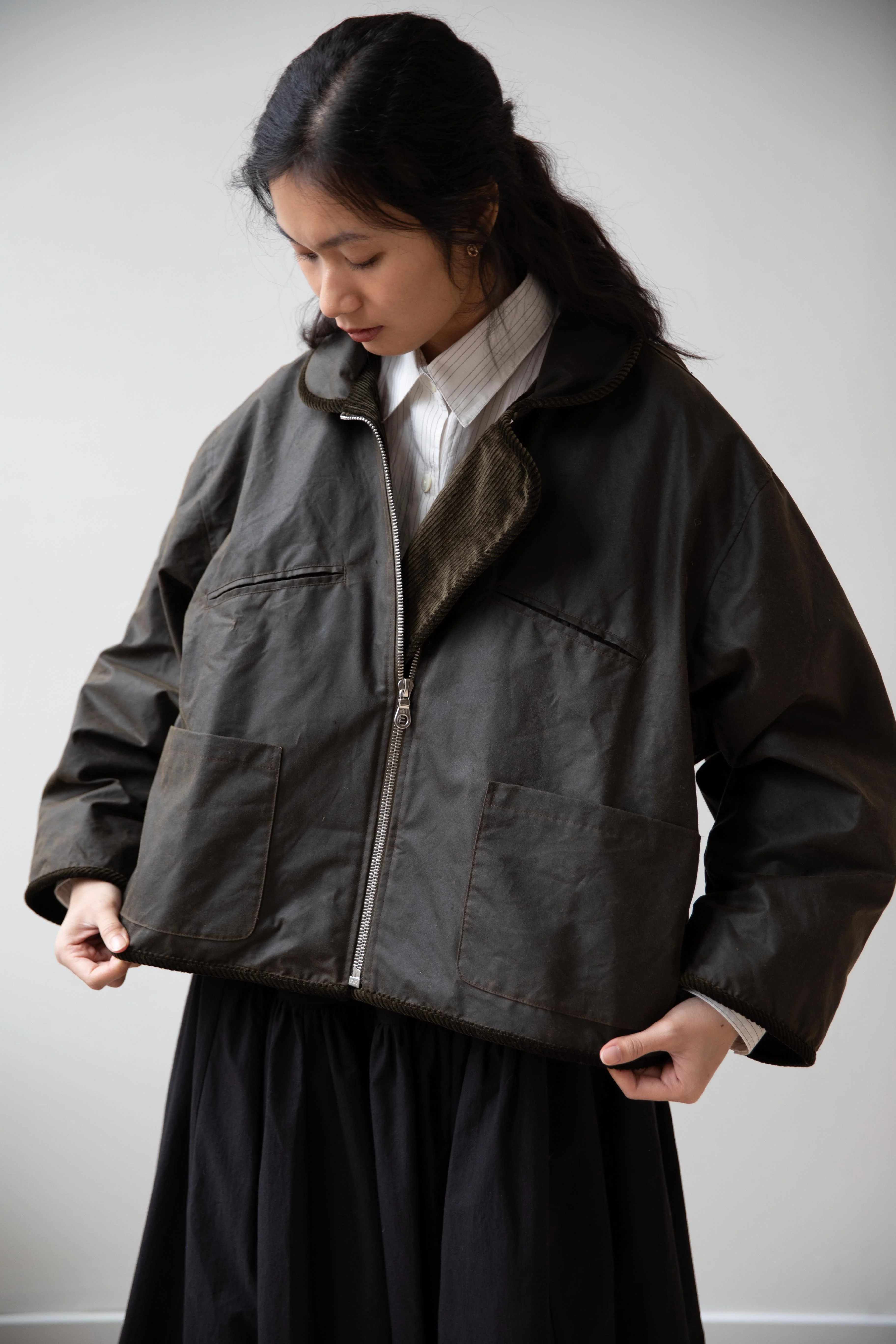 Cawley | Flying Jacket in Waxed Olive - Image 31