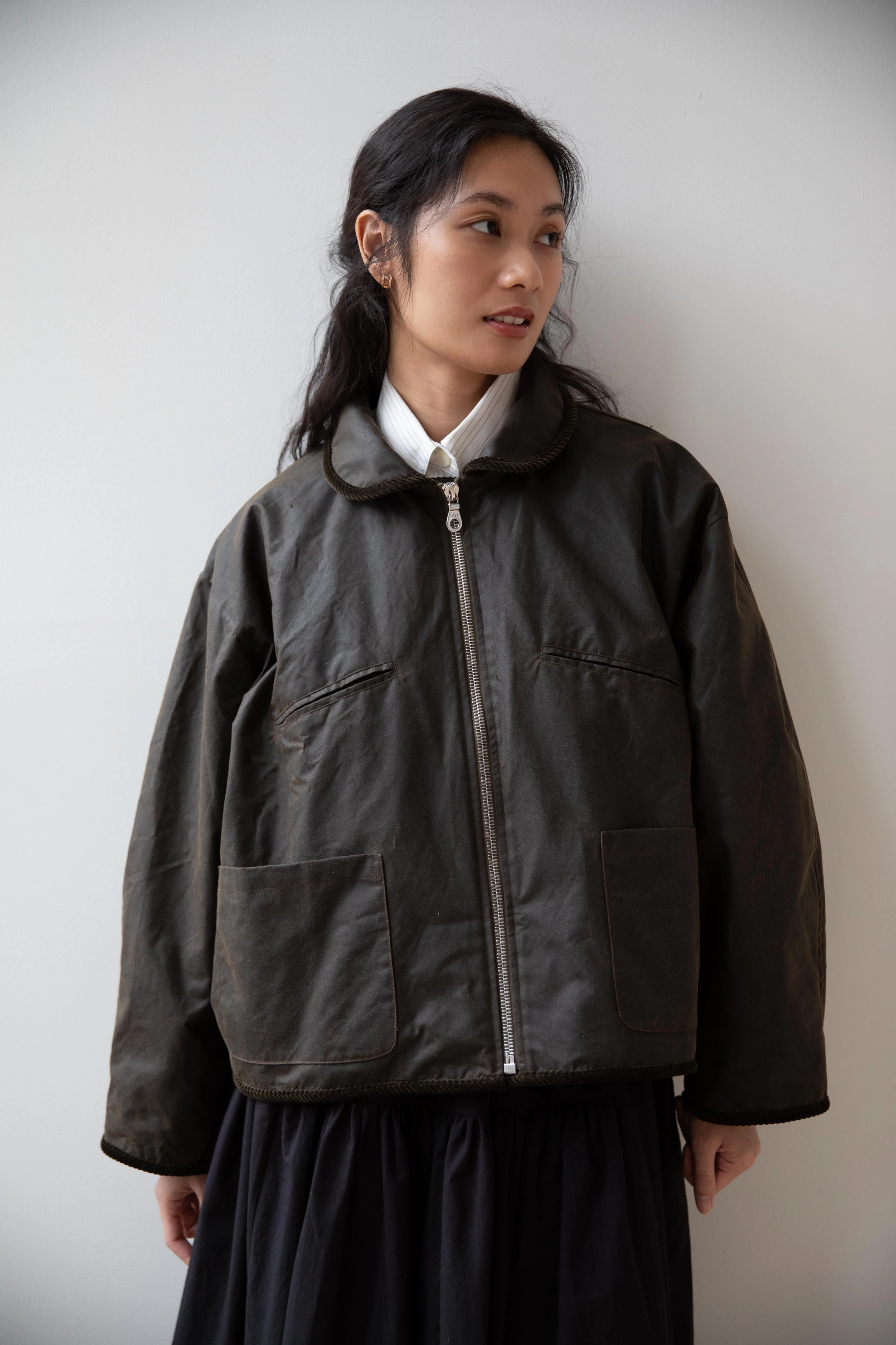 Cawley | Flying Jacket in Waxed Olive - Image 34
