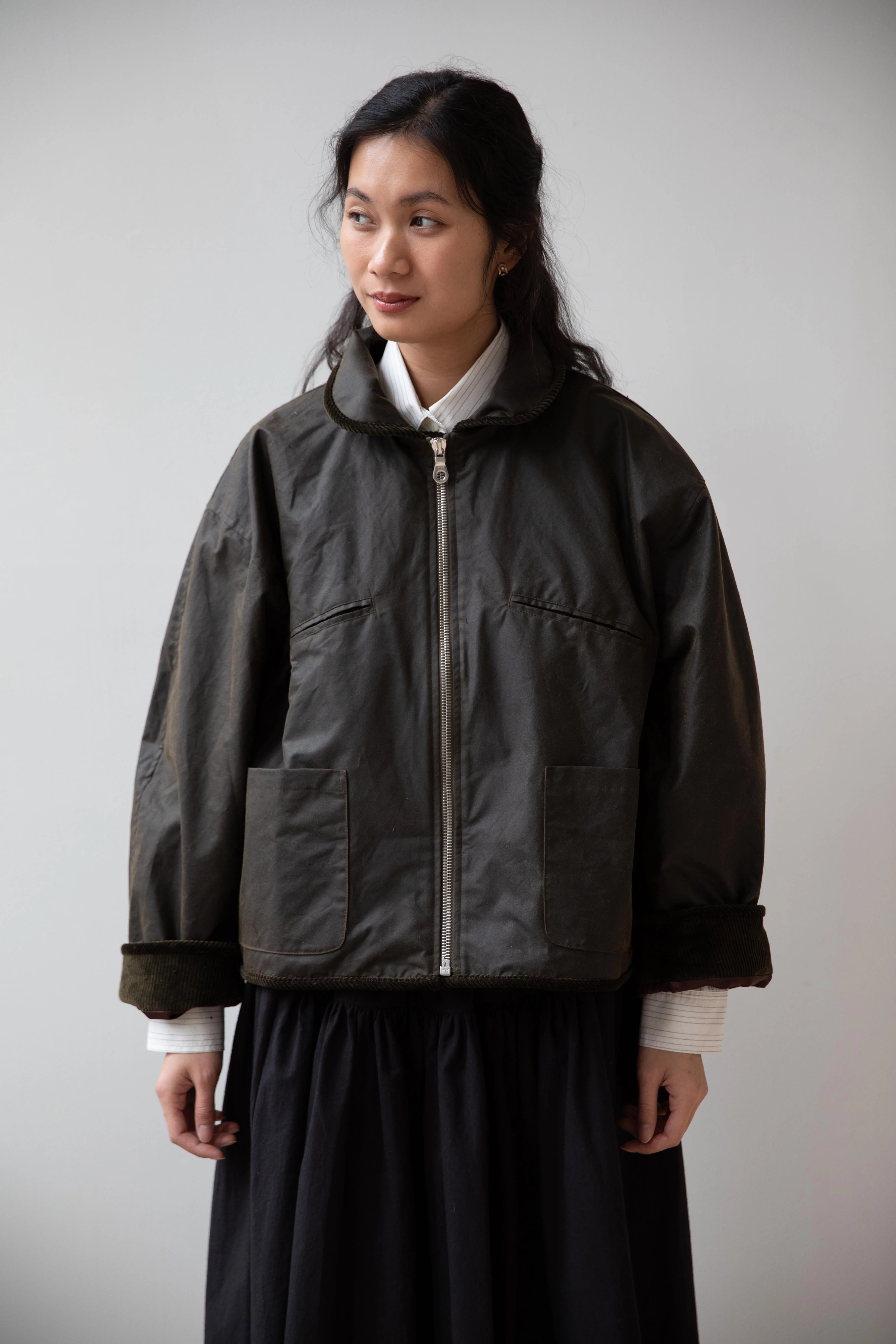 Cawley | Flying Jacket in Waxed Olive - Image 42
